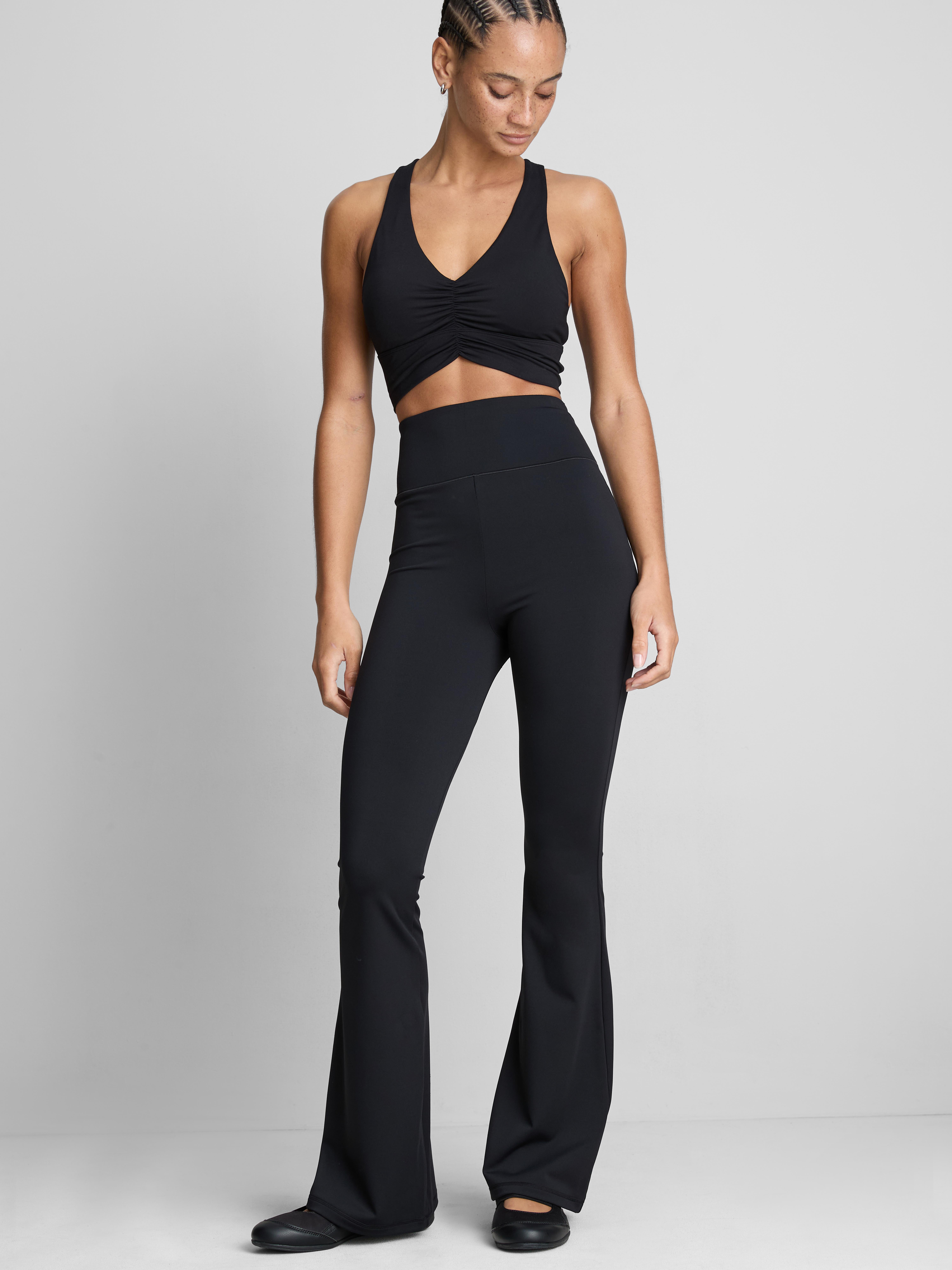 Buttery Soft High-Waisted Flared Leggings - Black