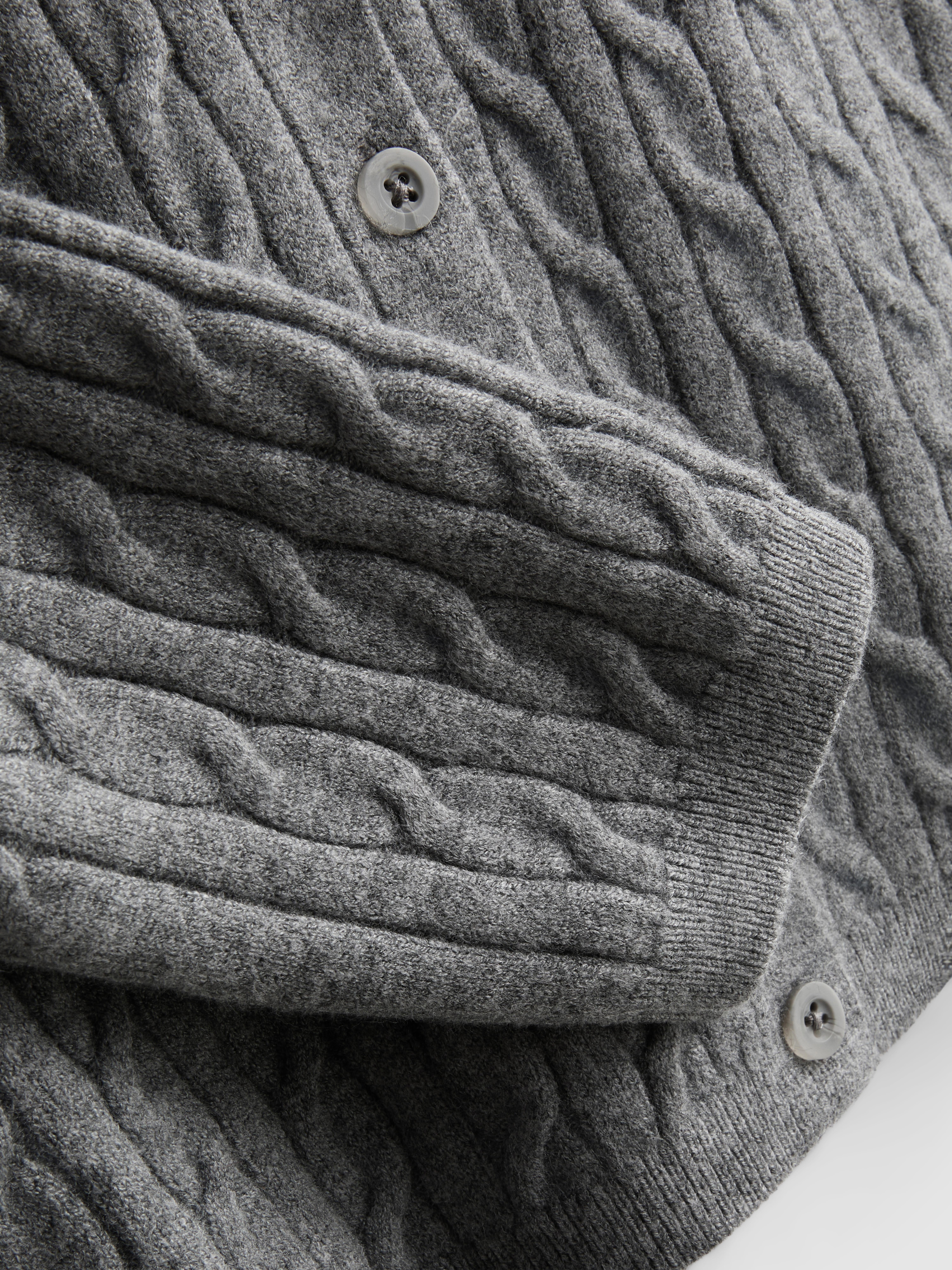 Cable Knit Cardigan - Gray