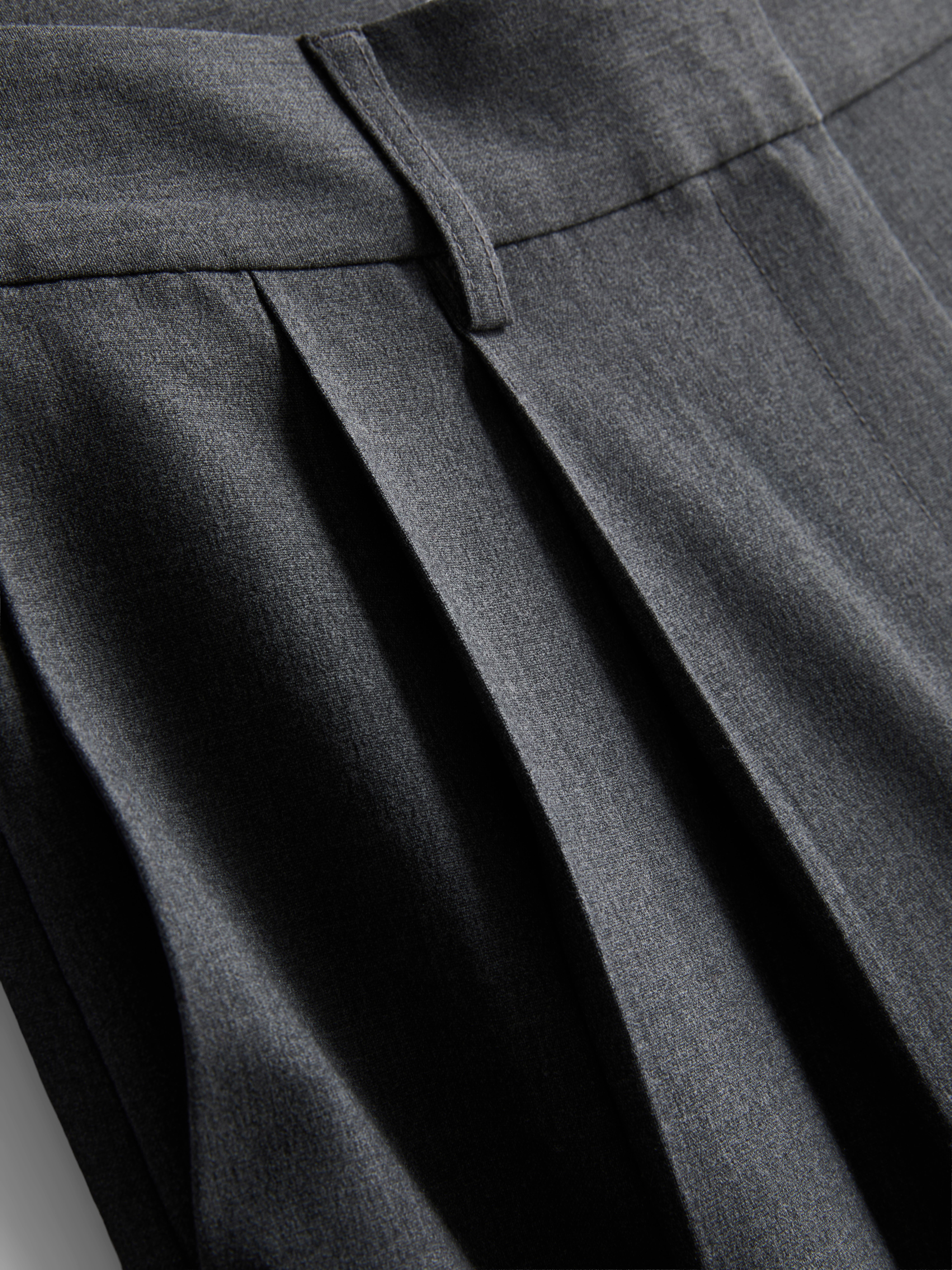 Paula Echevarría Wide Leg Pleated Pants - Gray Heather