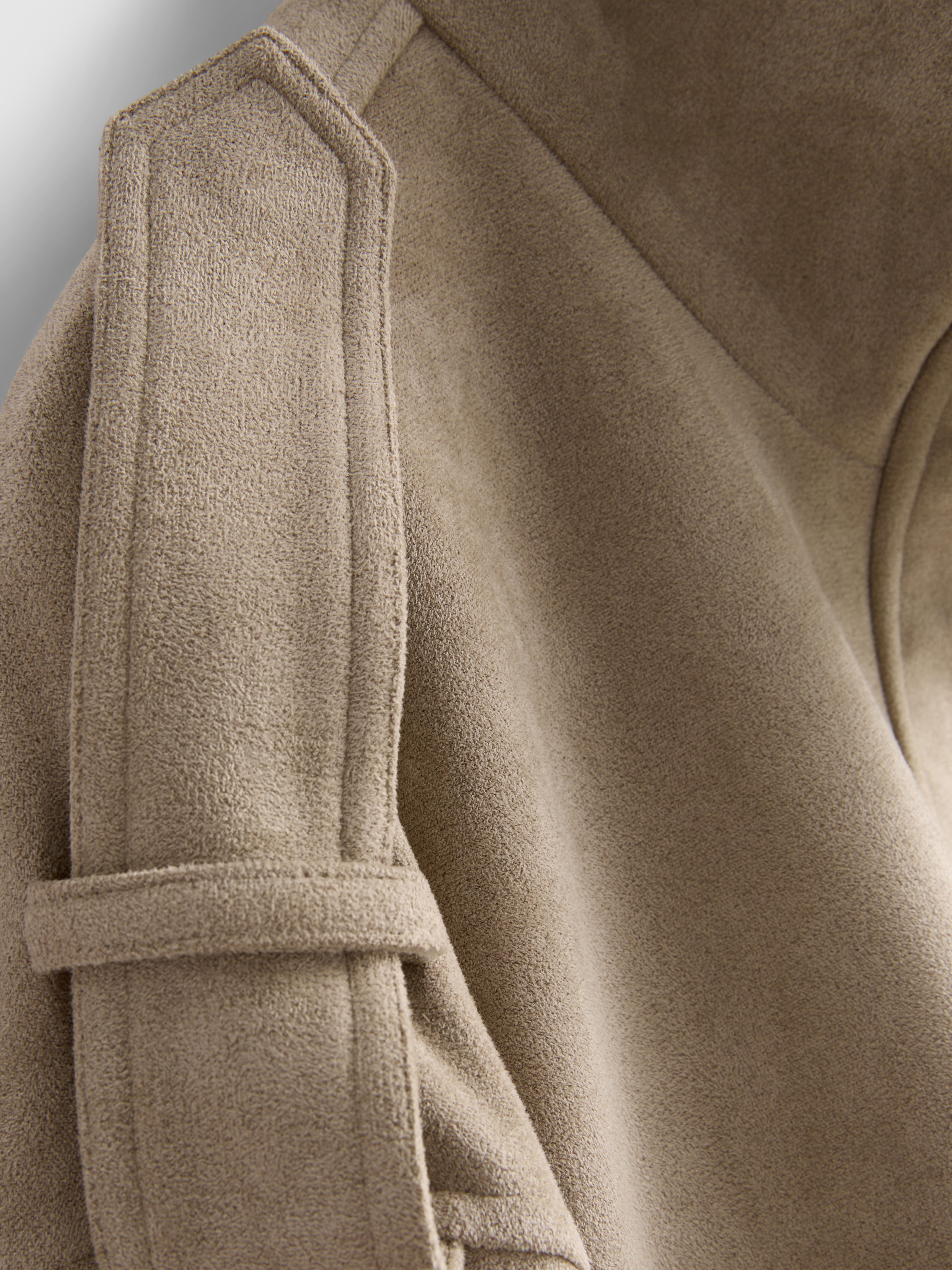 Paula Echevarría Faux Suede Utility Jacket - Taupe