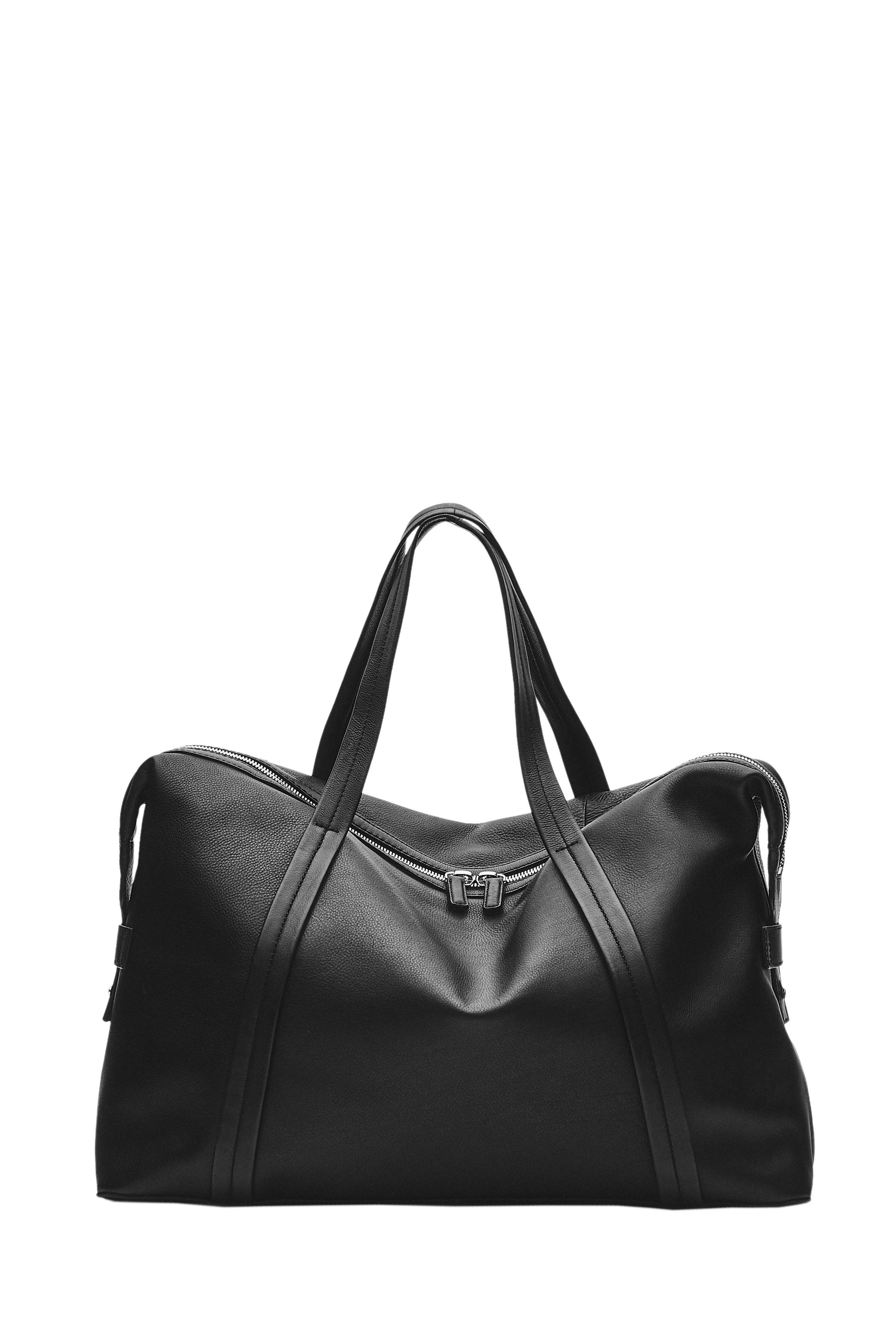 Nappa leather carry-on bag - BLACK