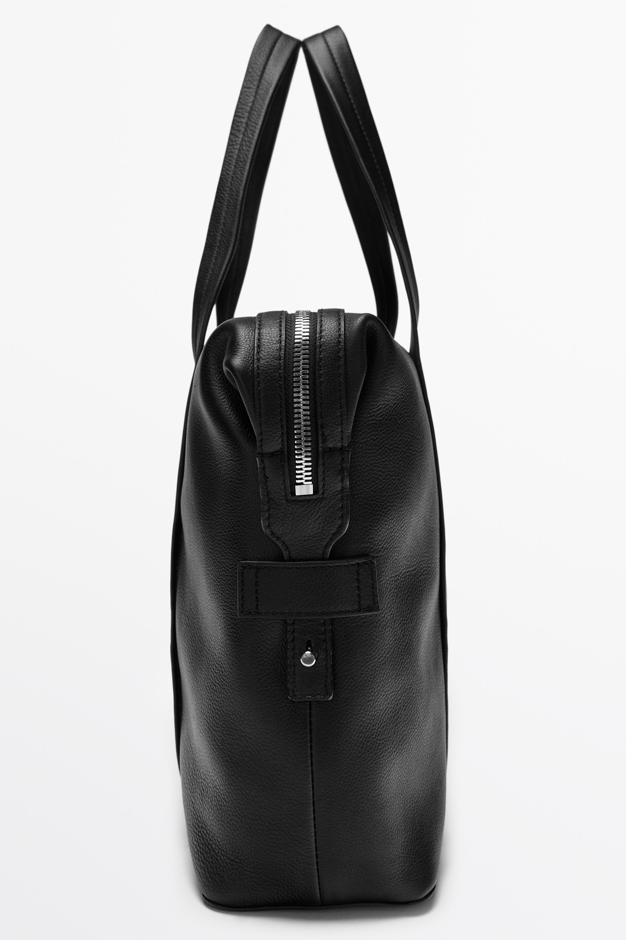 Nappa leather carry-on bag - BLACK