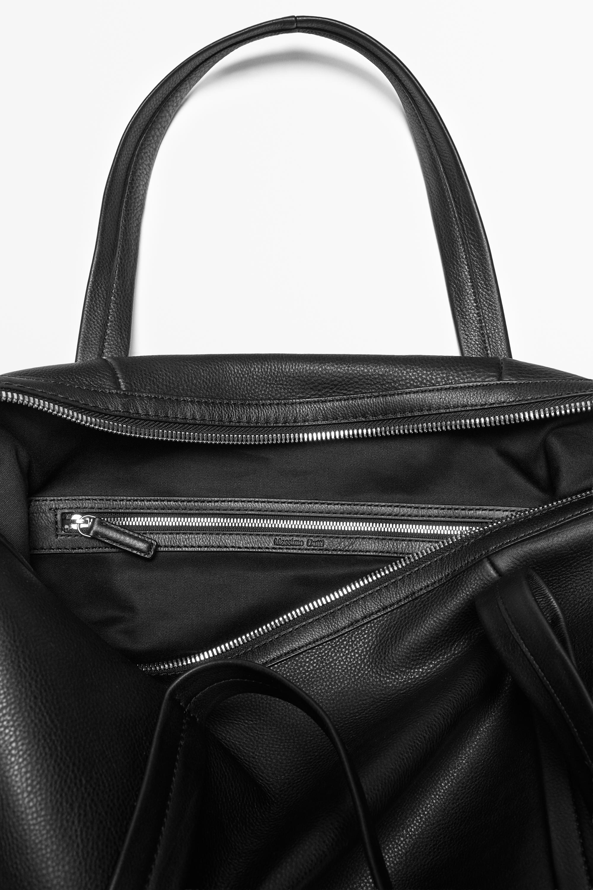 Nappa leather carry-on bag - BLACK
