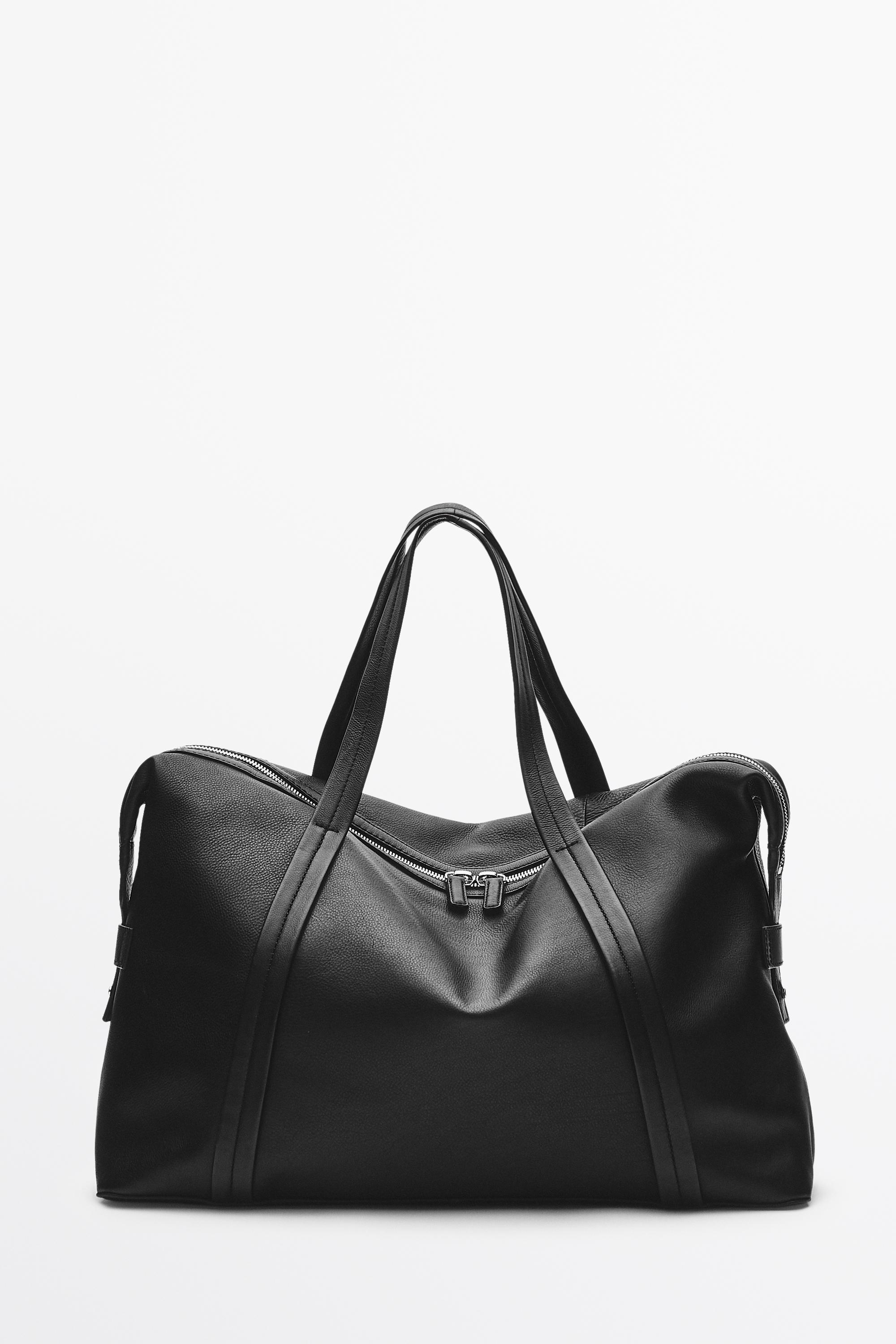 Nappa leather carry-on bag - BLACK