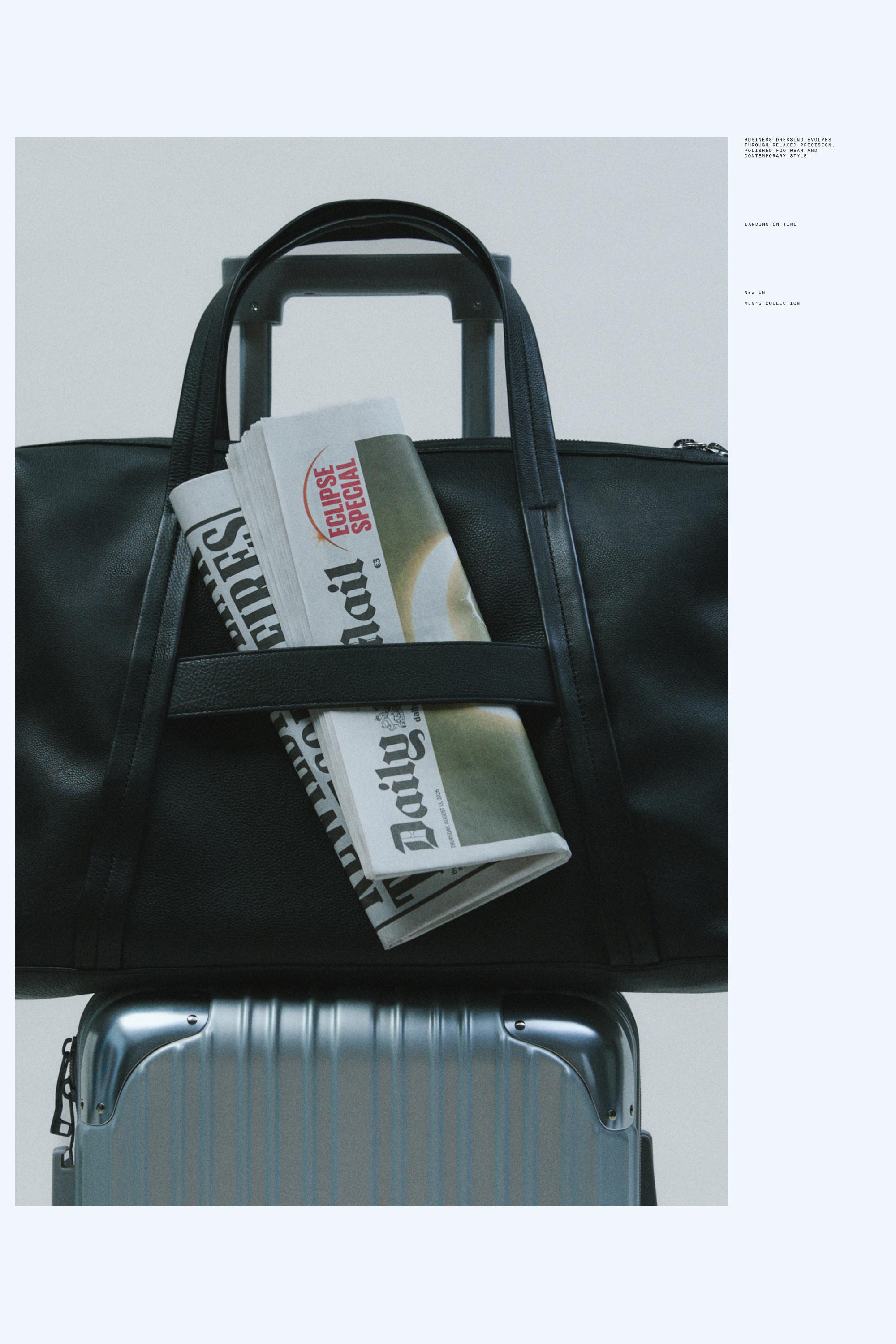 Nappa leather carry-on bag - BLACK