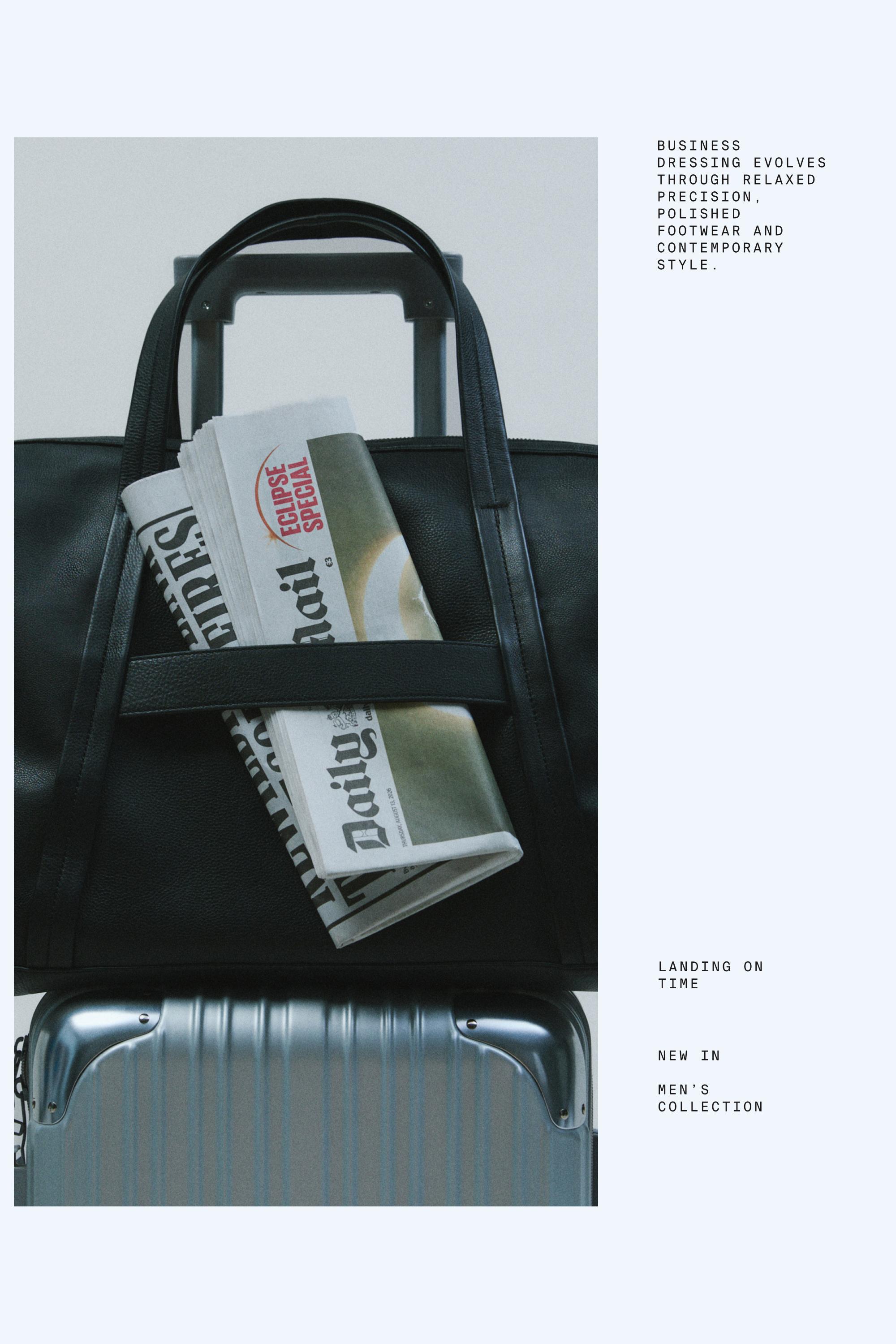 Nappa leather carry-on bag - BLACK