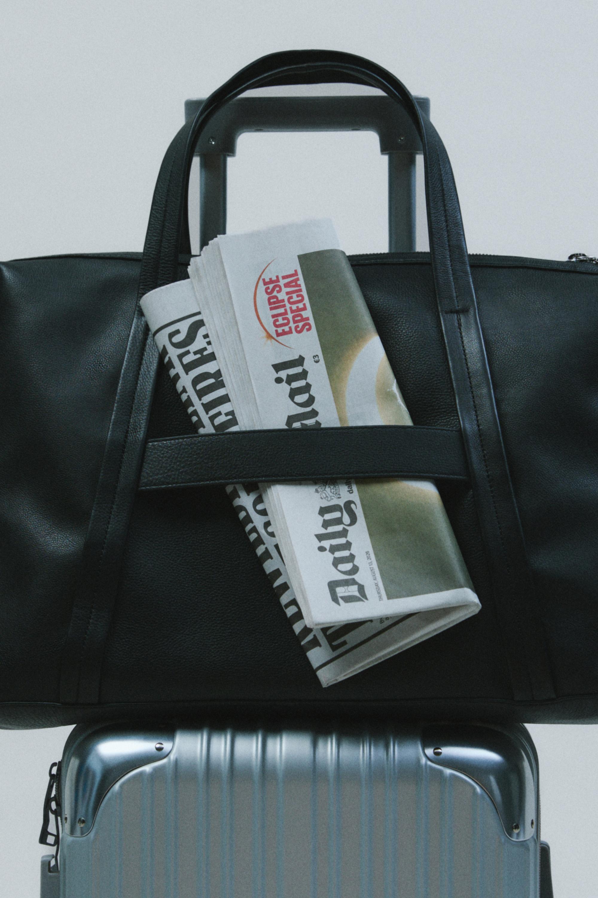 Nappa leather carry-on bag - BLACK