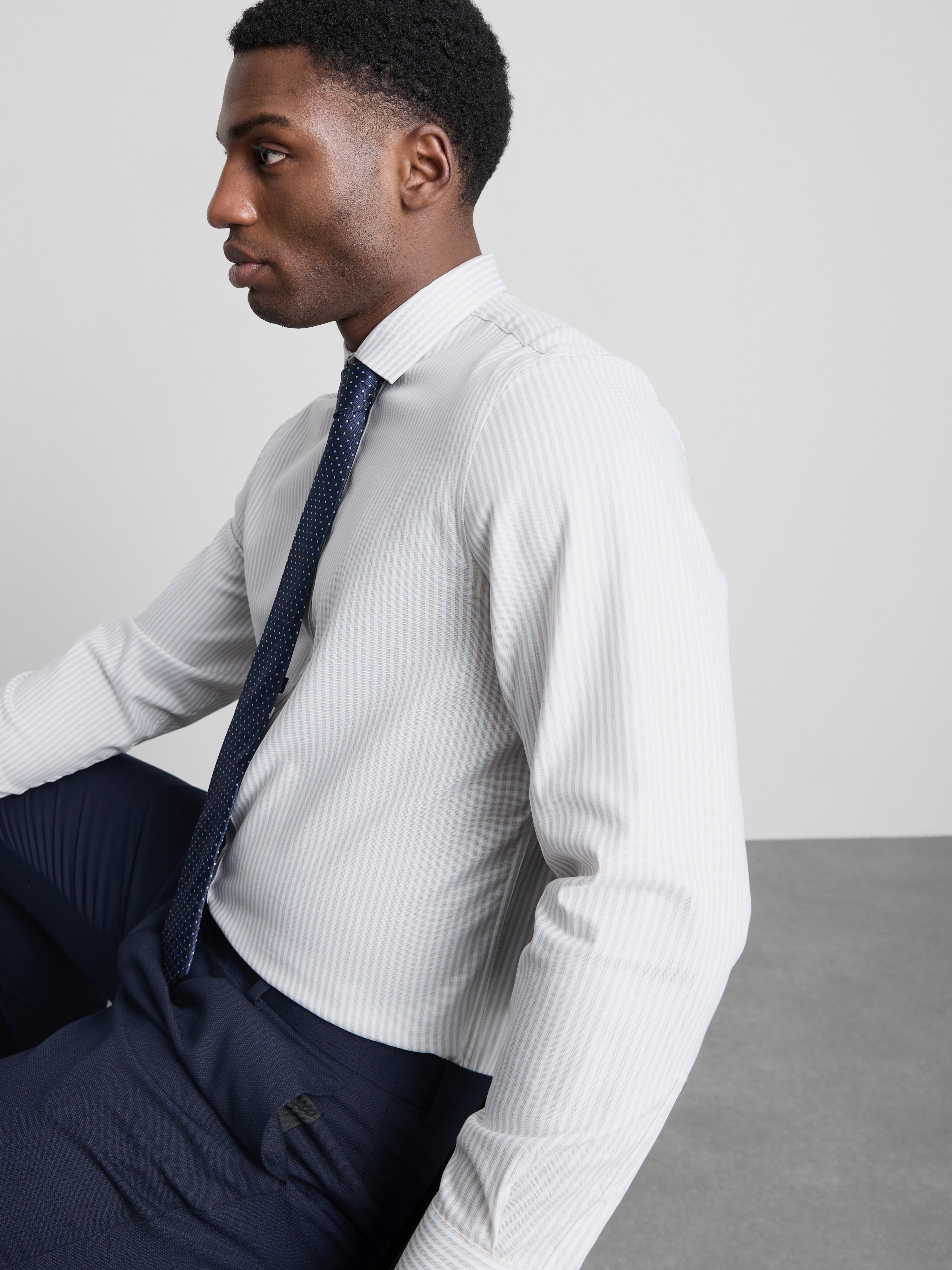 Stripe Formal Shirt - Beige