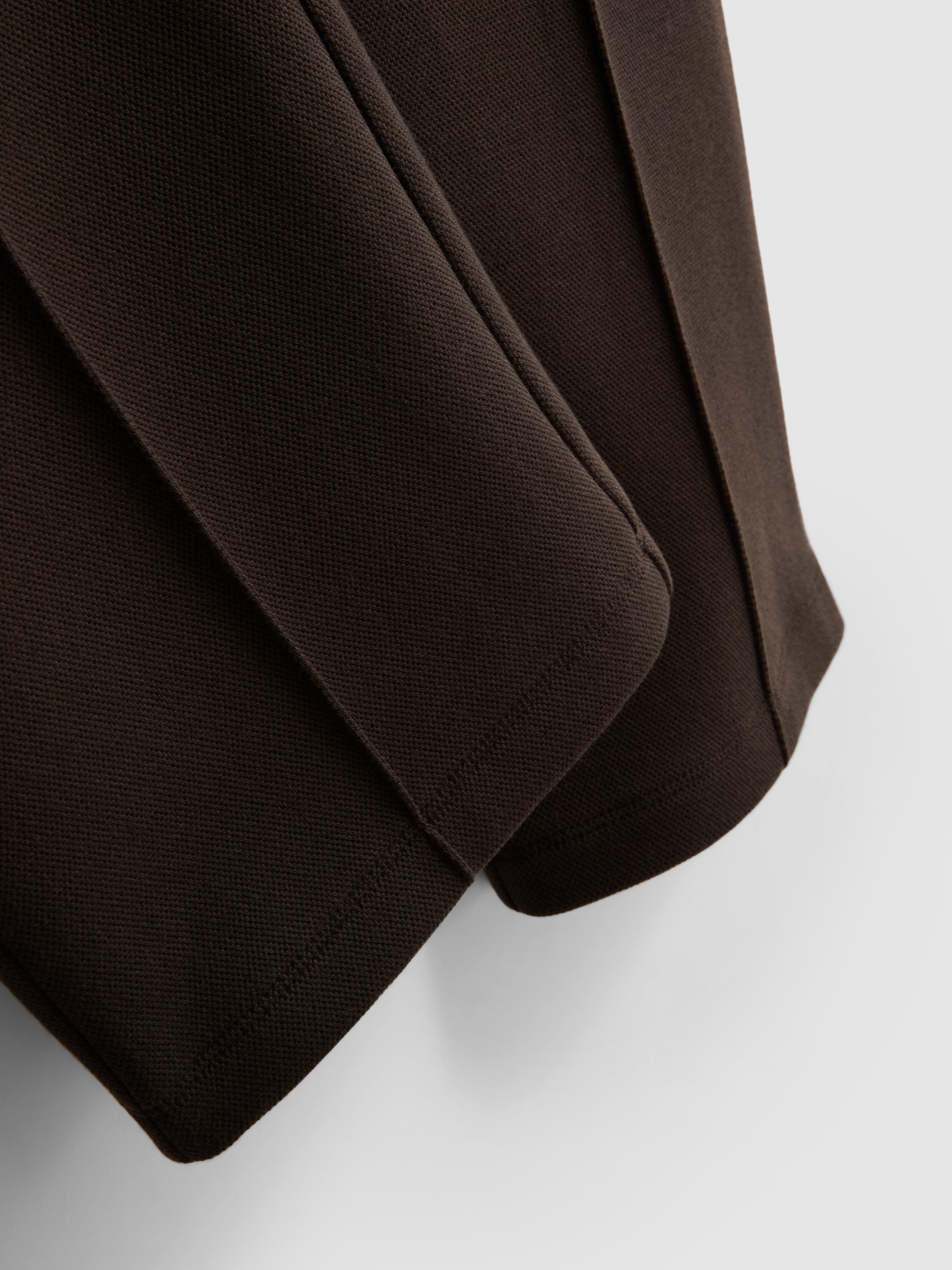 The Edit Pique Drawstring Joggers - Dark Brown