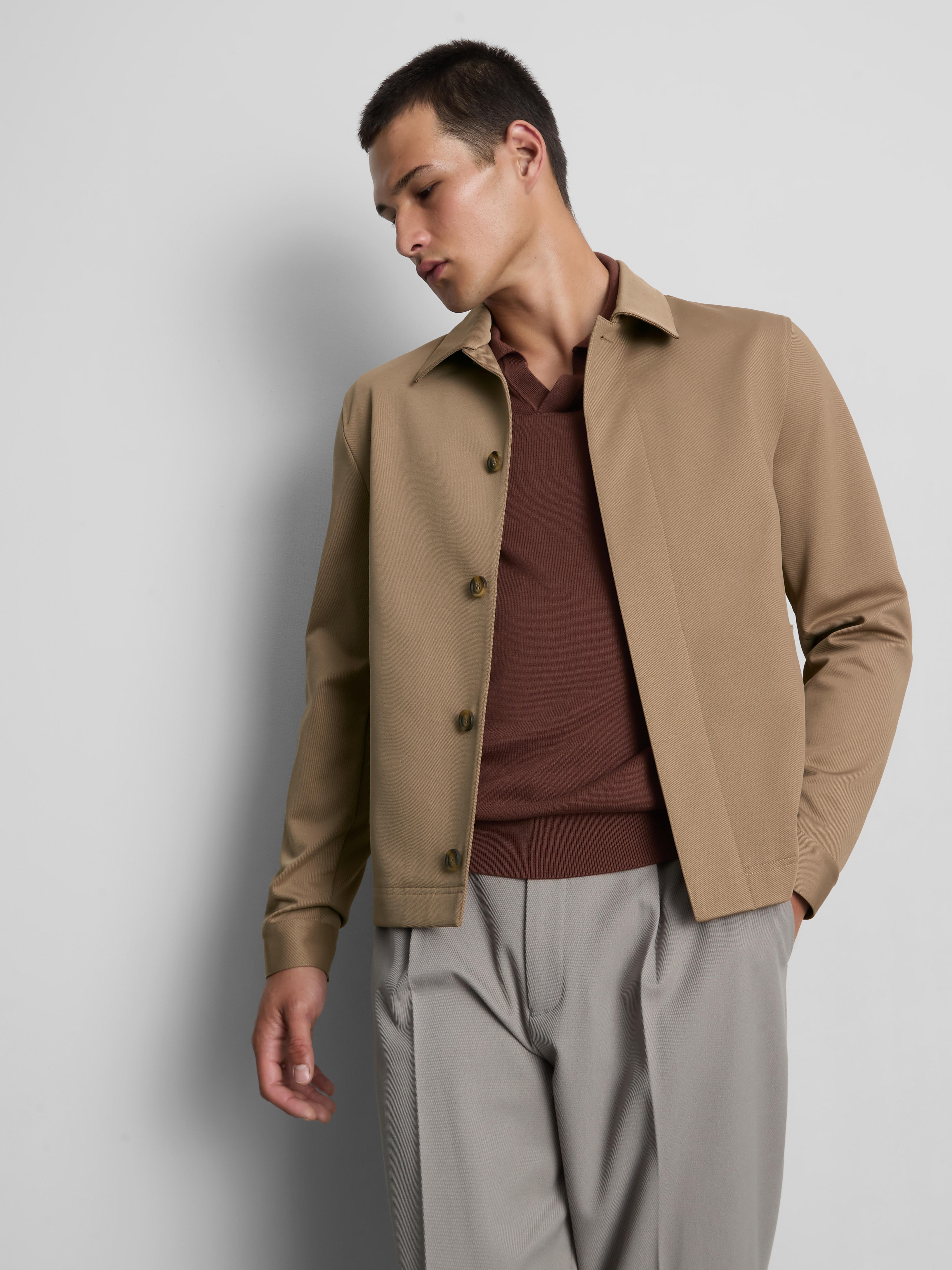 The Edit Regular Fit Collared Jacket - Stone