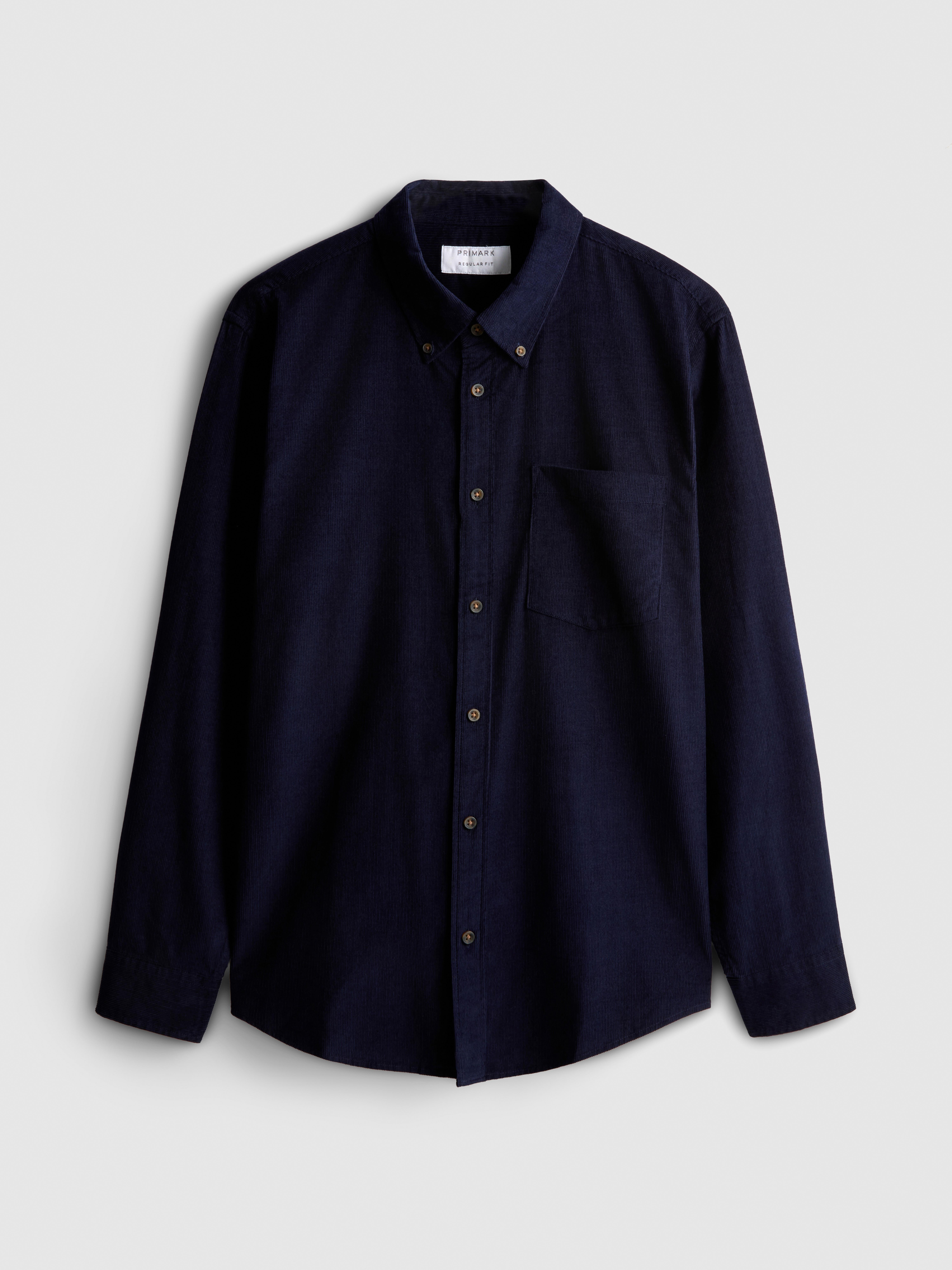 Pure Cotton Corduroy Shirt - Navy