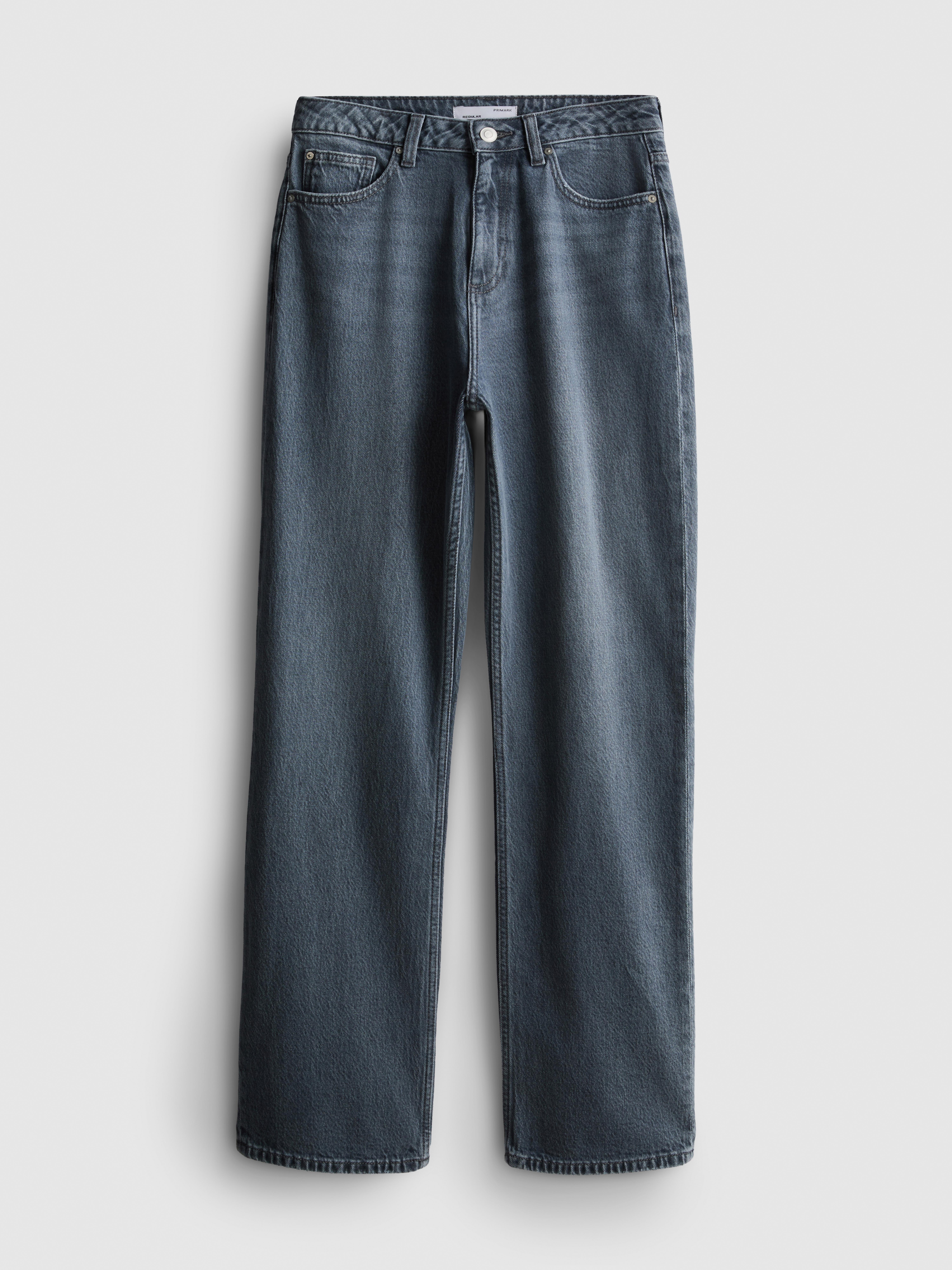 Cotton-Rich Straight-Leg Jeans - Gray