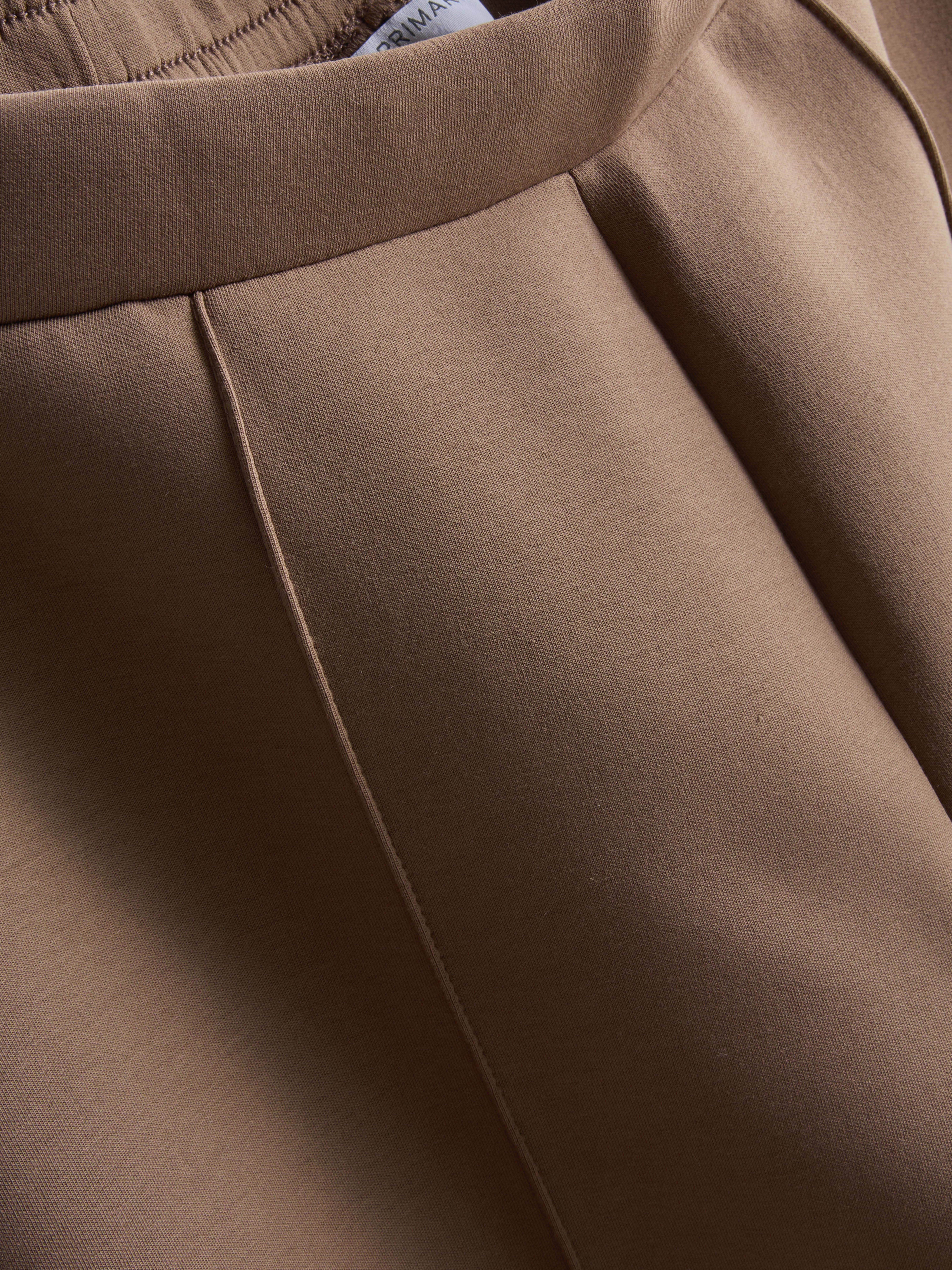 The Edit Scuba Wide Leg Pants - Mocha