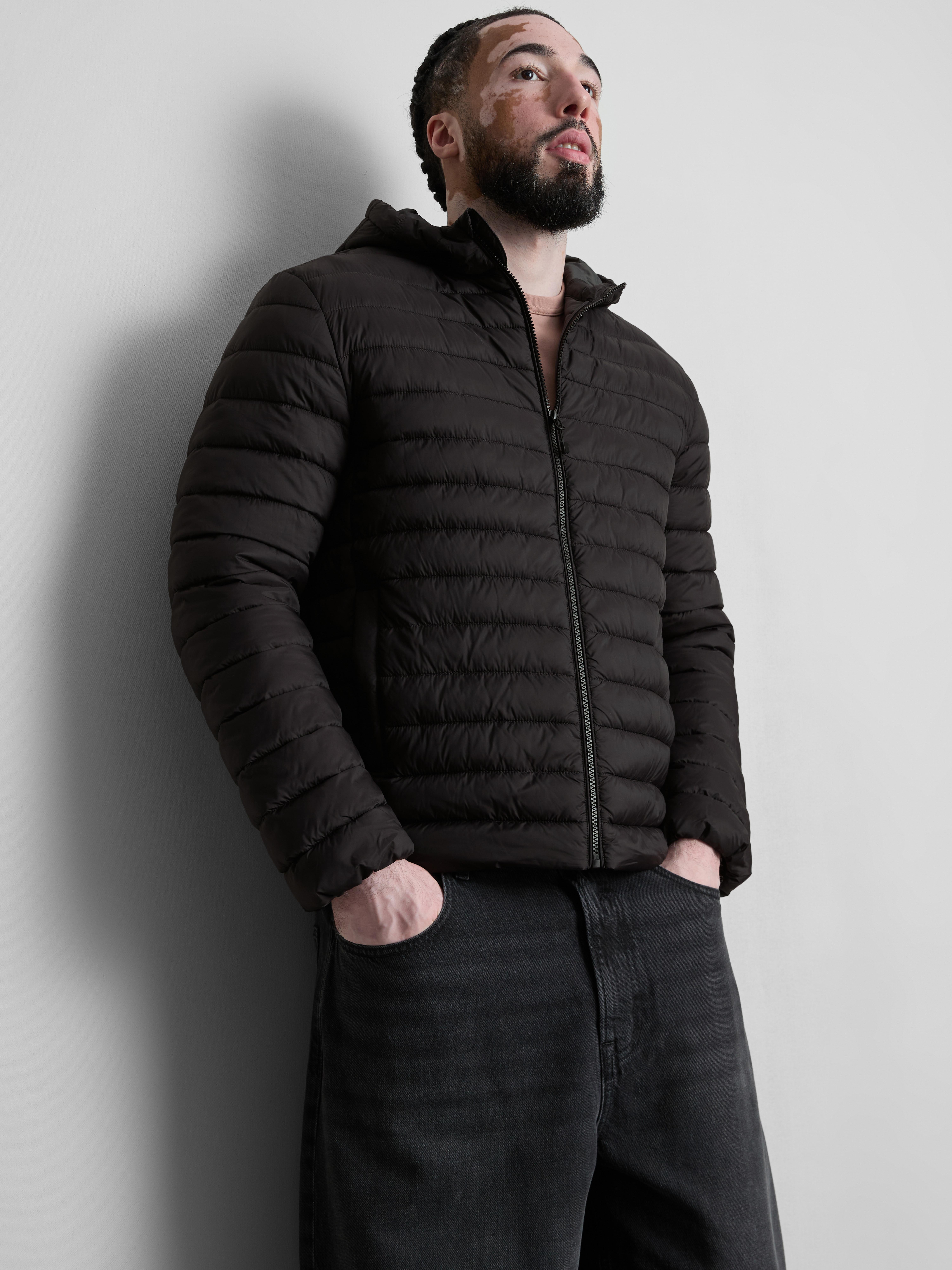 Hooded Padded Jacket - Black