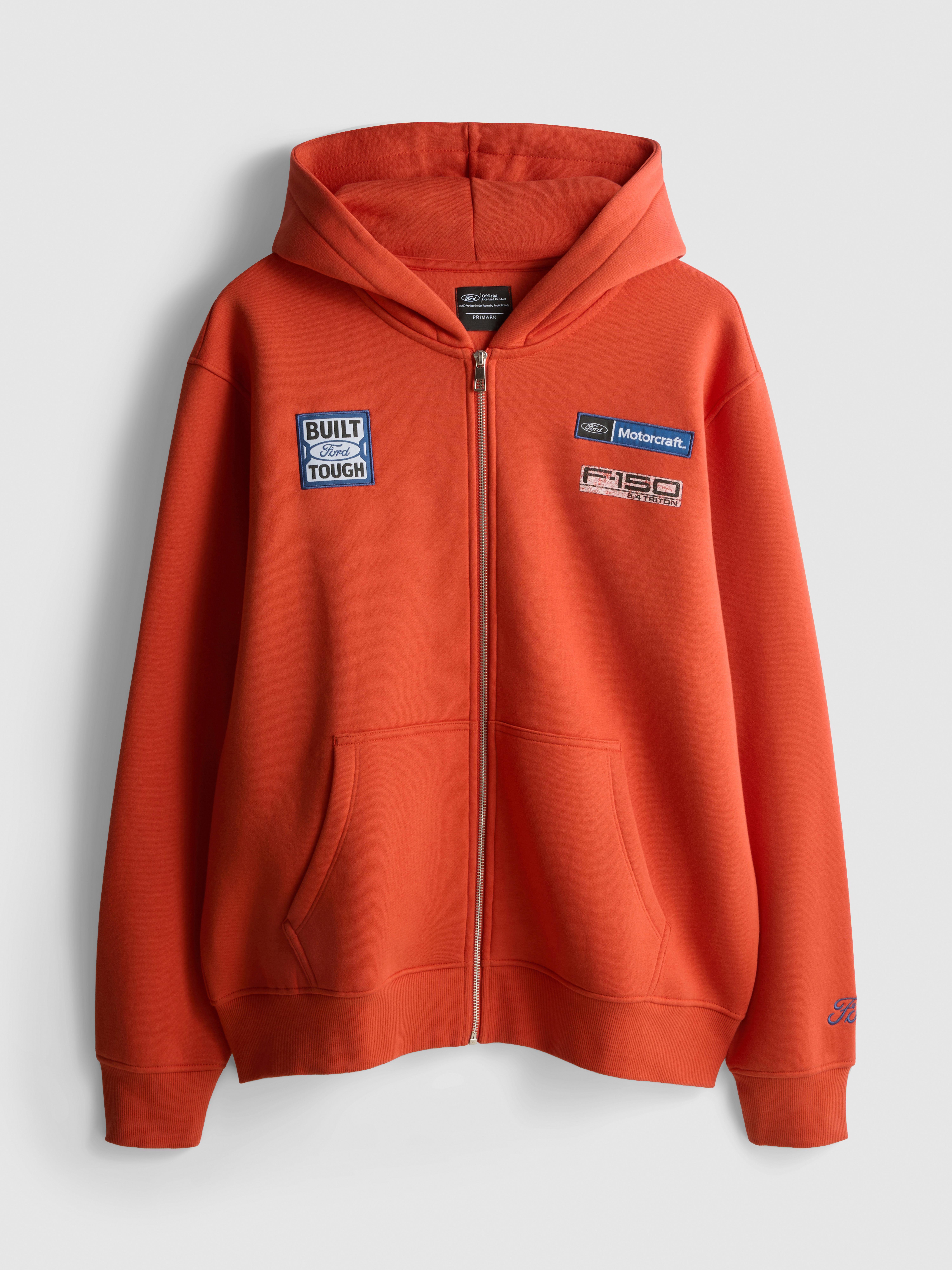 Ford Cotton Blend Zip Hoodie - Orange
