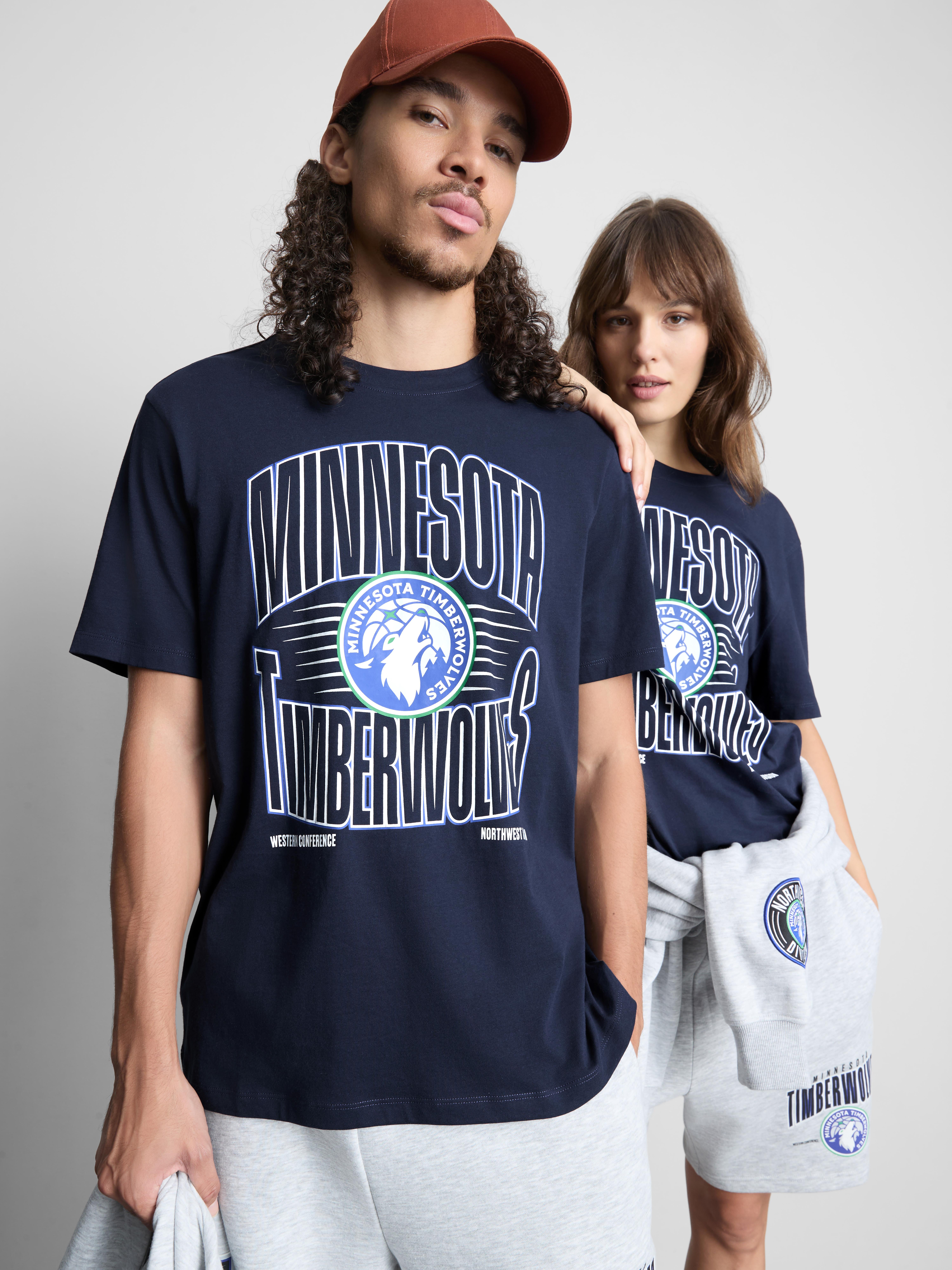 NBA Minnesota Timberwolves Pure Cotton Graphic T-Shirt - Black