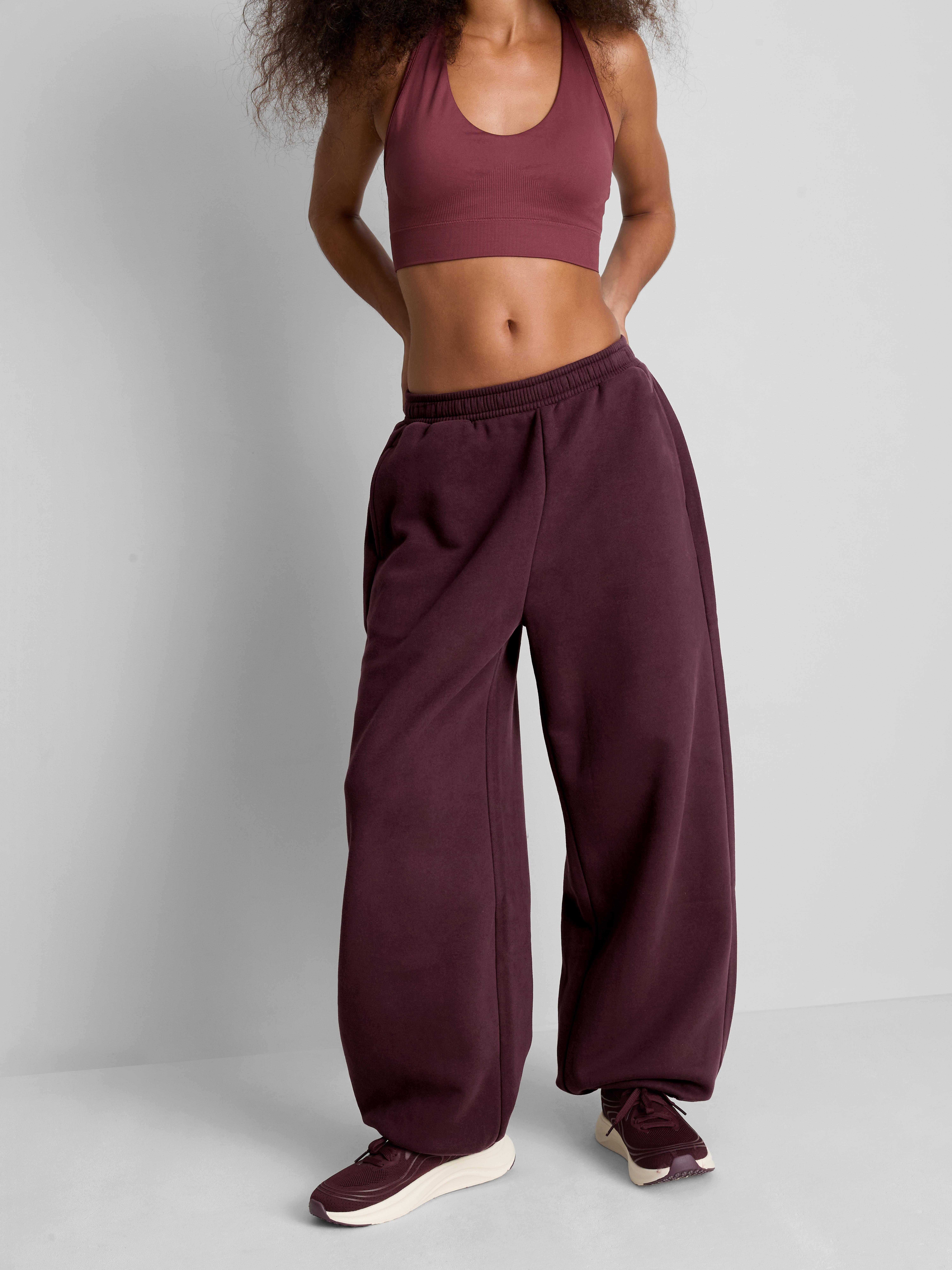 Primark Form | Cotton-Rich Oversized Cuffed Joggers - Burgundy