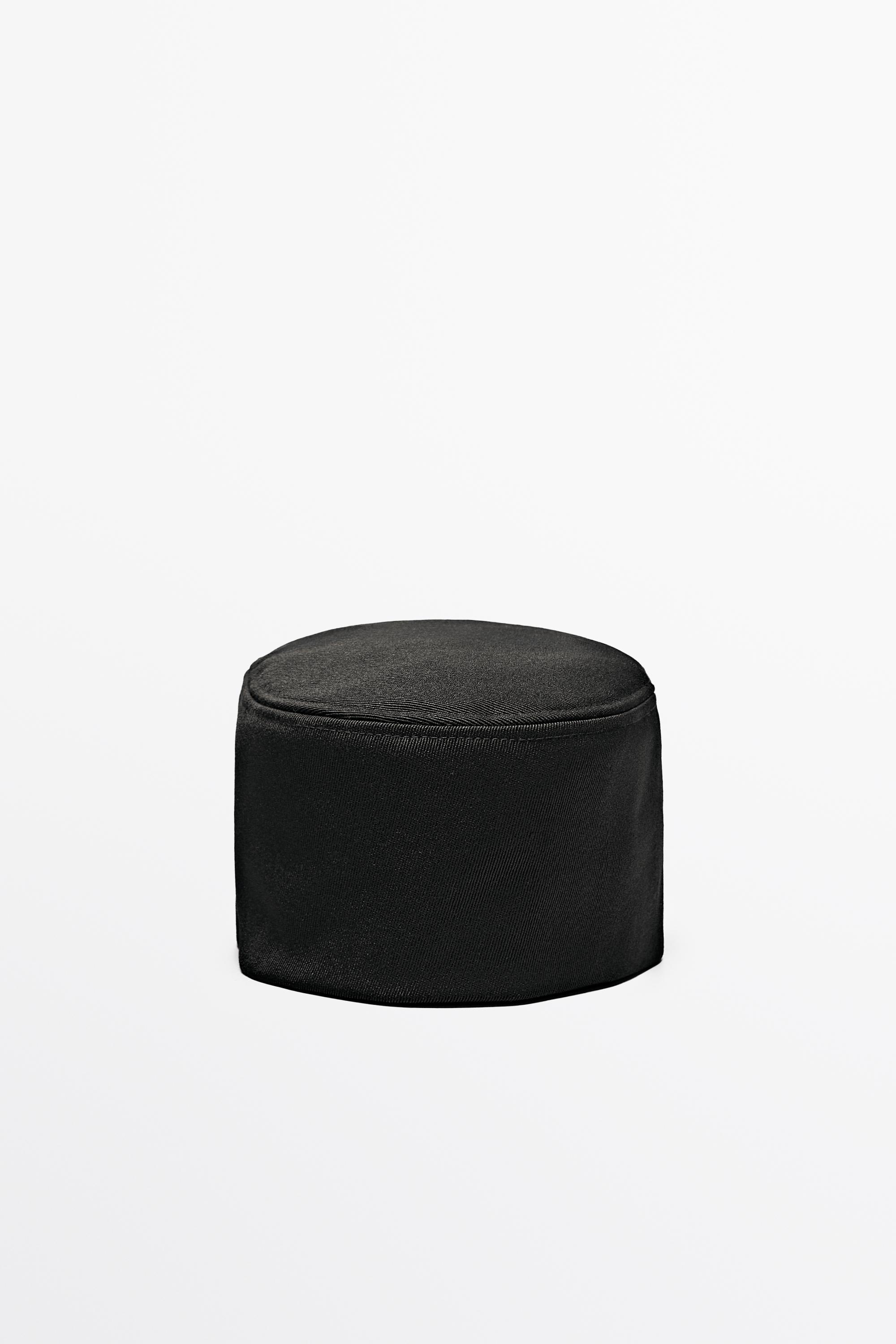 Wool blend cap - BLACK