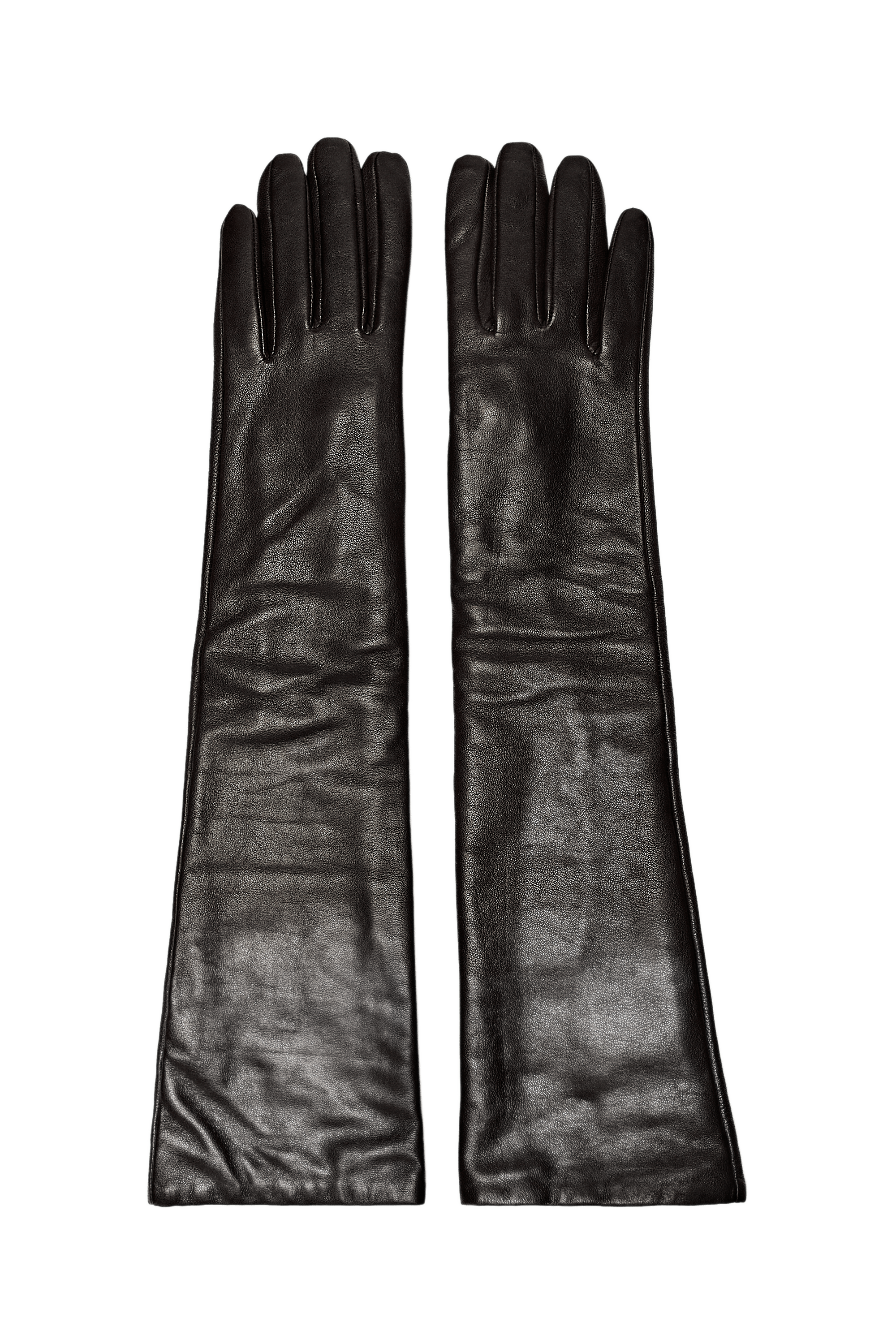 Long nappa leather gloves - BROWN