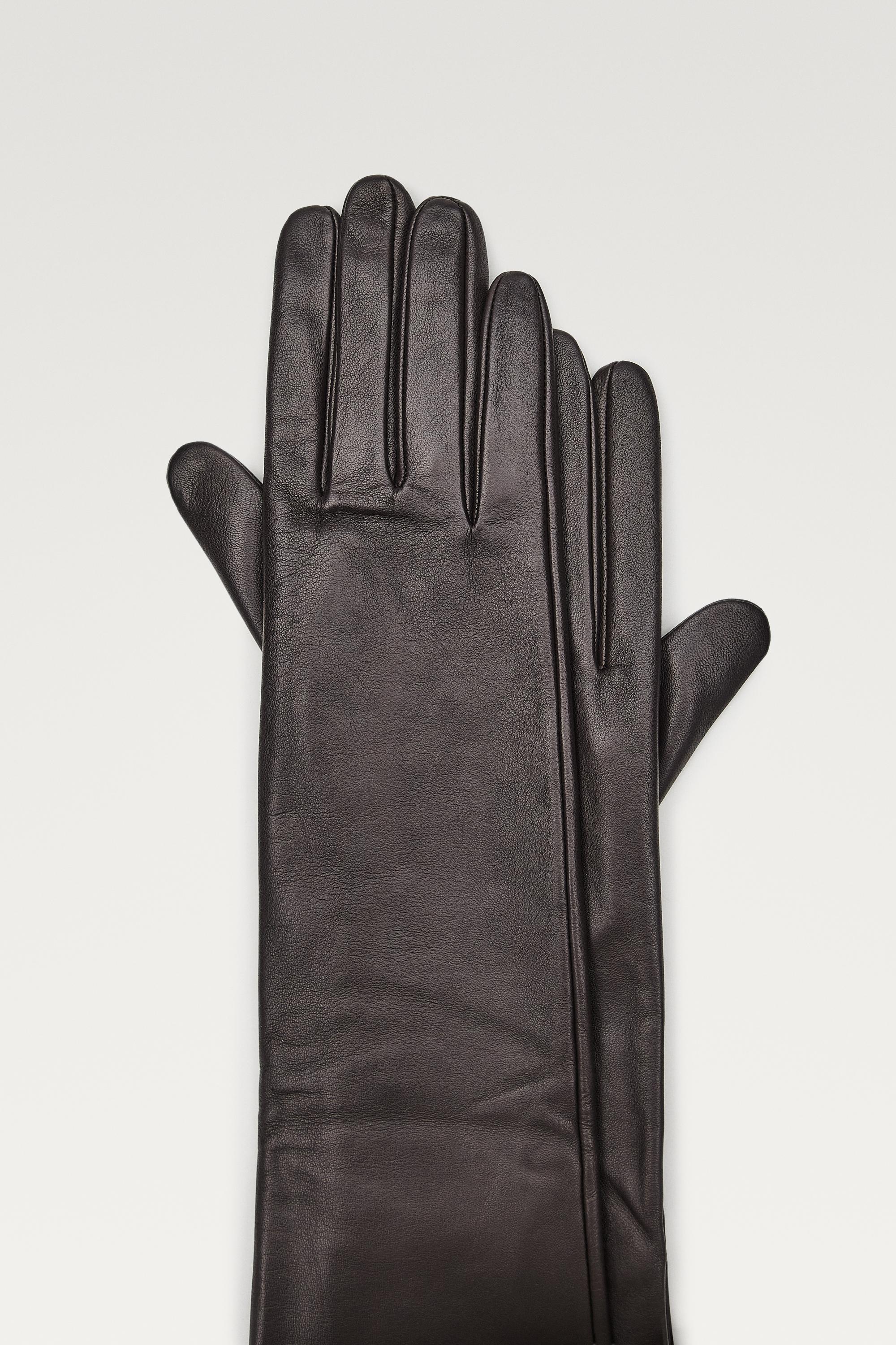 Long nappa leather gloves - BROWN