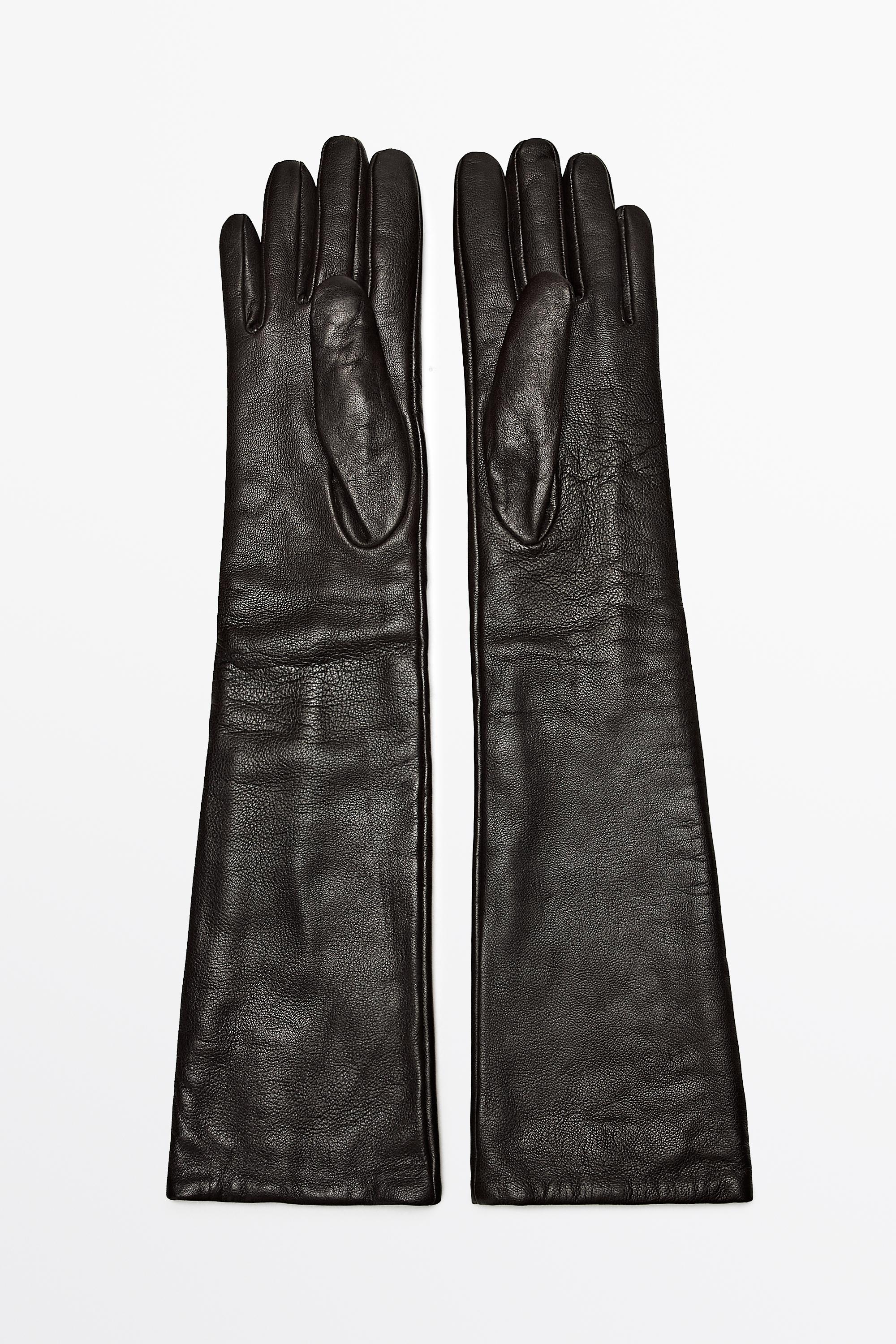 Long nappa leather gloves - BROWN