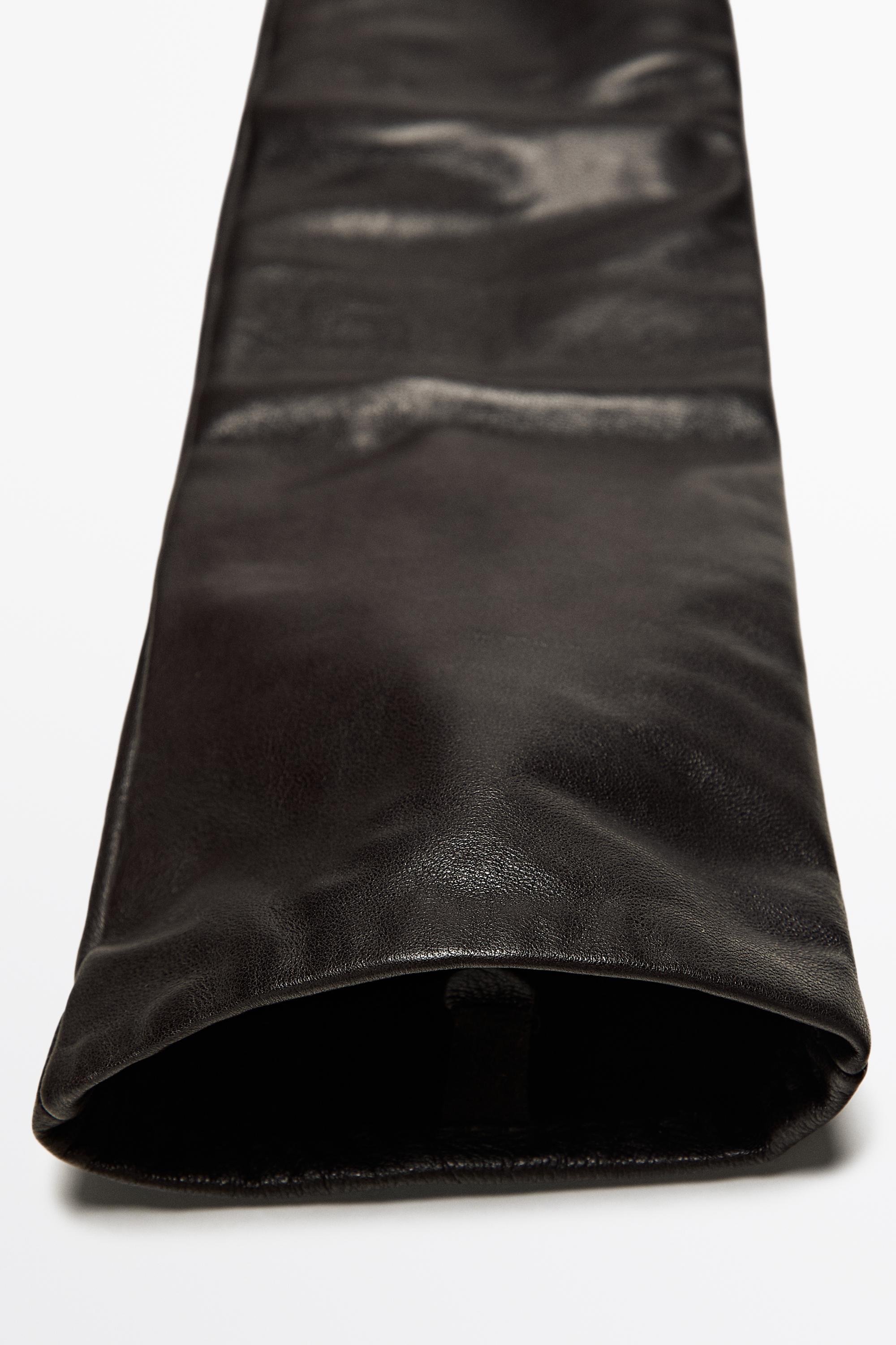 Long nappa leather gloves - BROWN