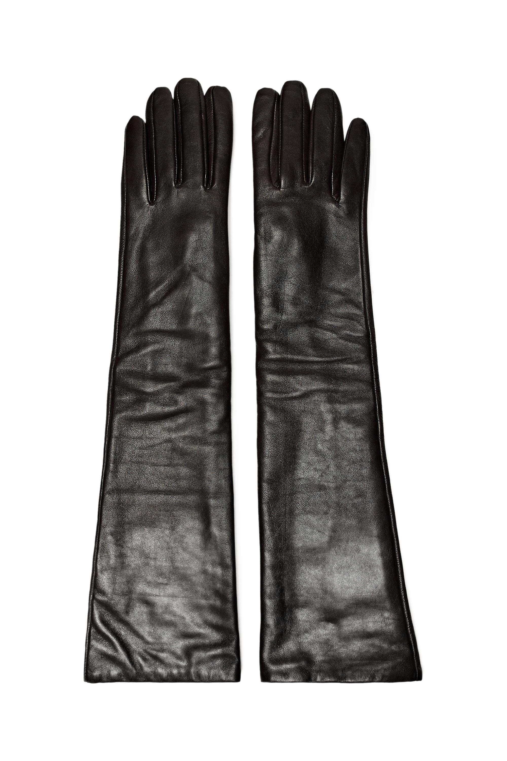 Long nappa leather gloves - BROWN