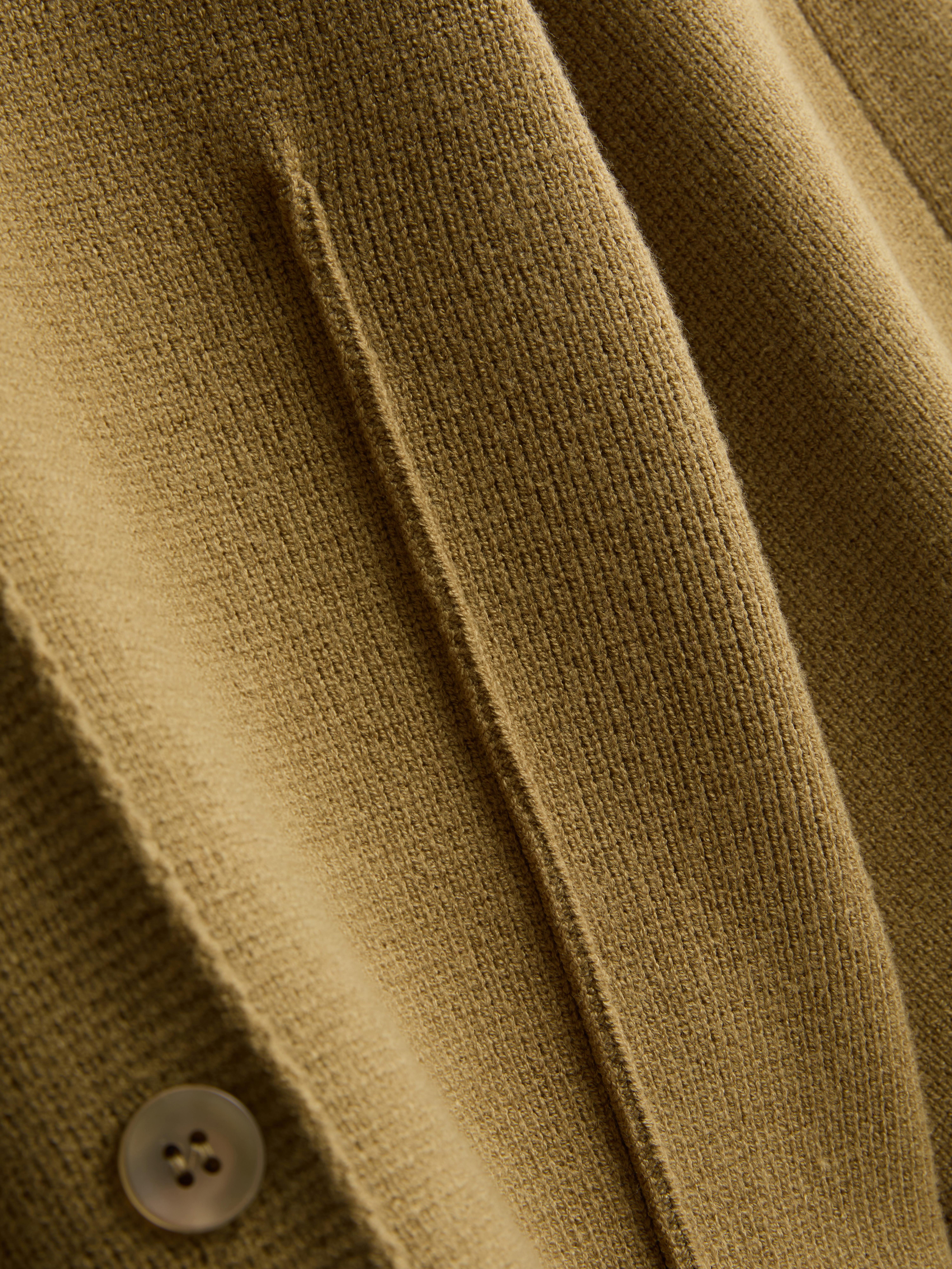 Sculpted Roundneck Cardigan - Olive