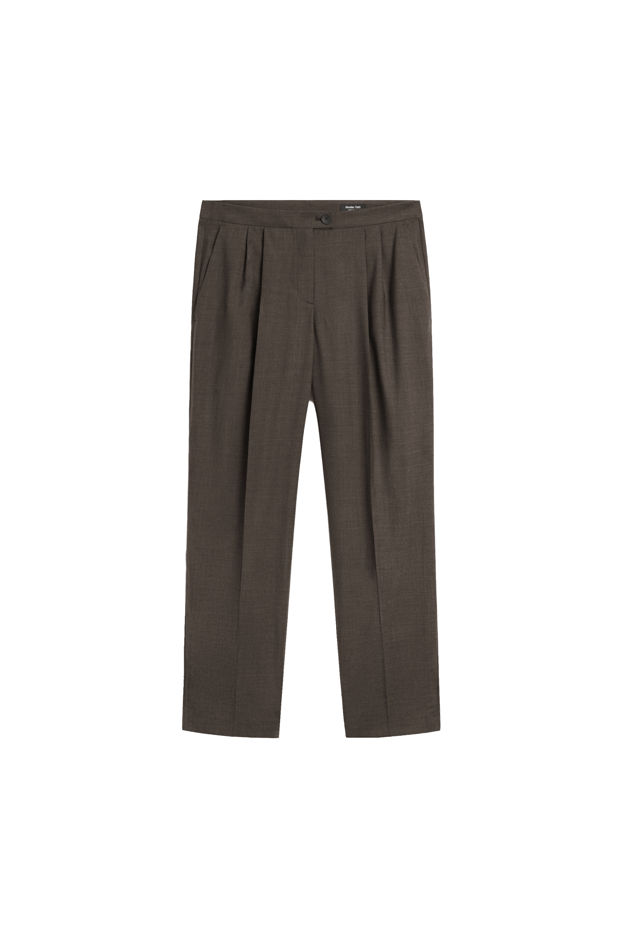 100% cool wool pleated pants - DARK GREY