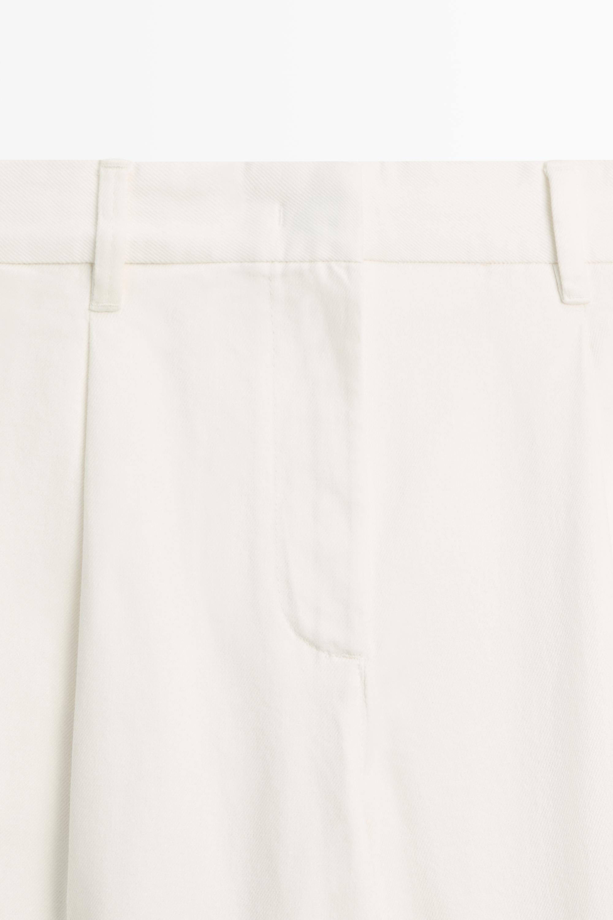 Low-rise wide-leg pleated pants - Off white