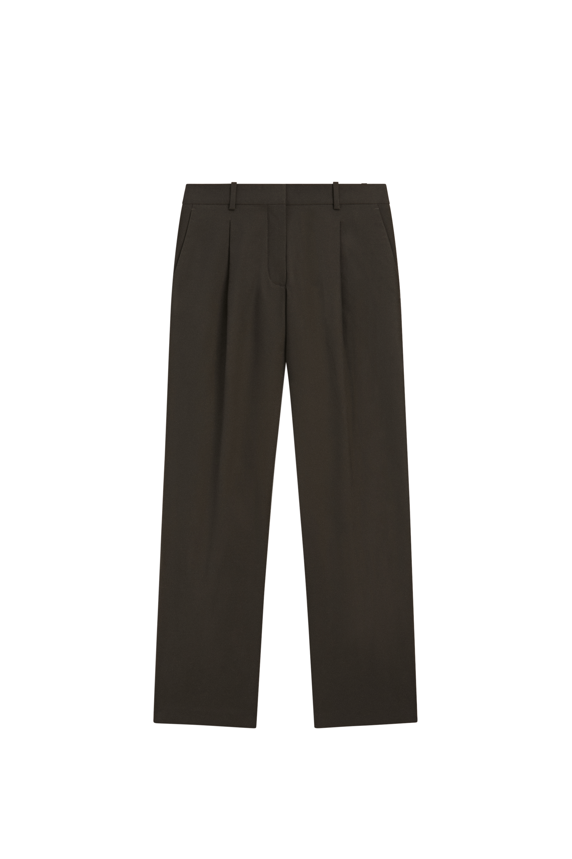 Cotton blend pleated pants - BLACK