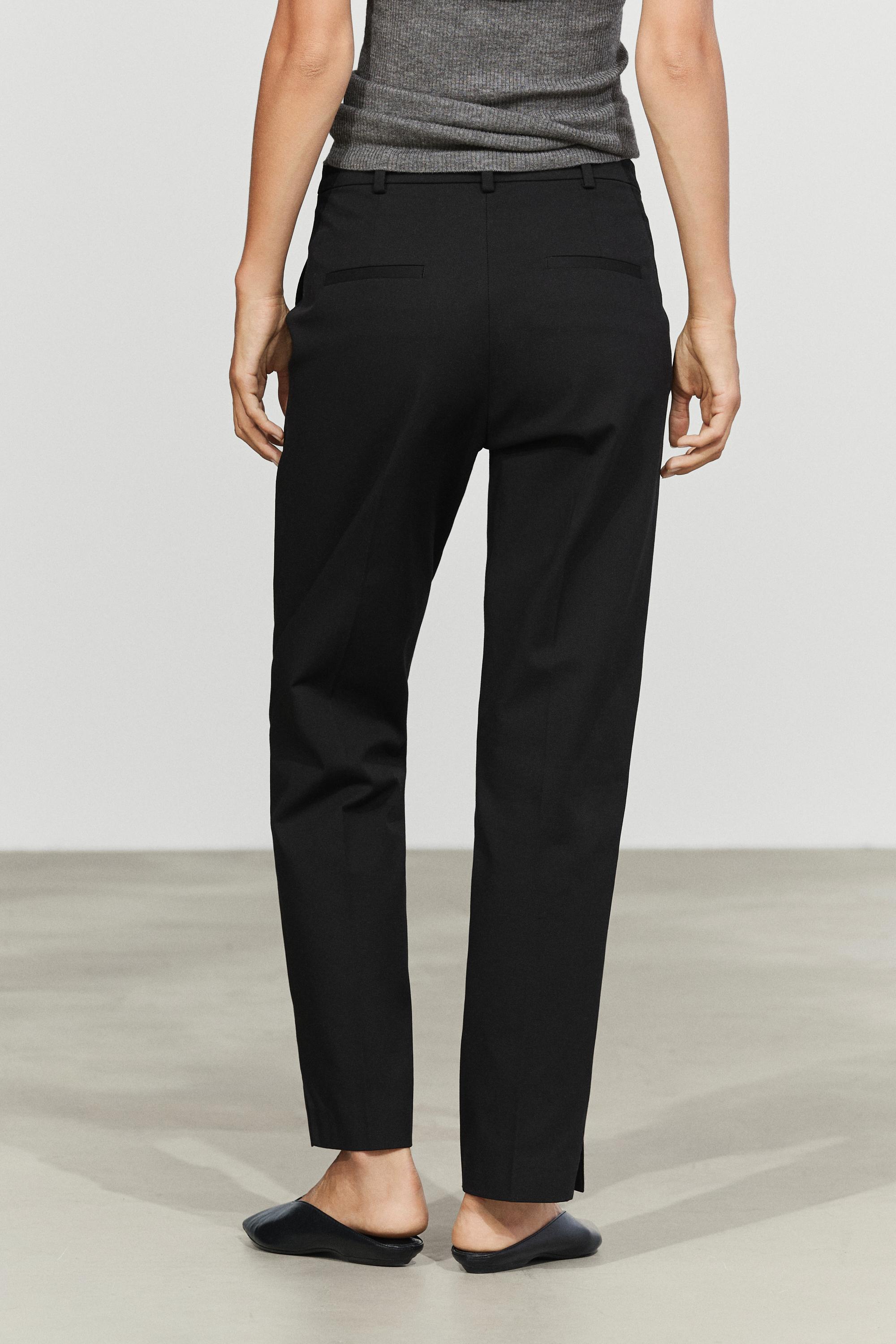 Straight stretch trousers - BLACK