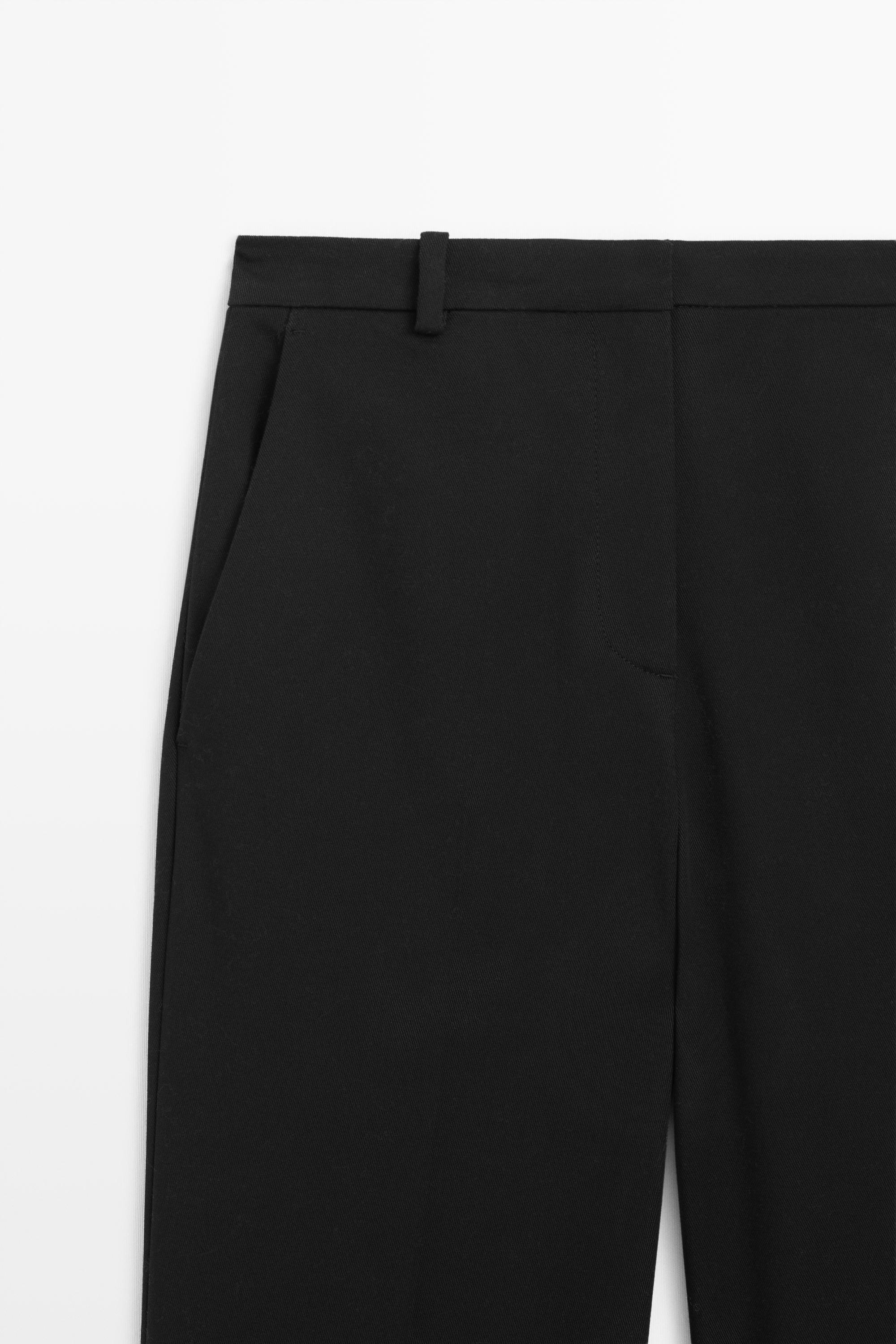 Straight stretch trousers - BLACK