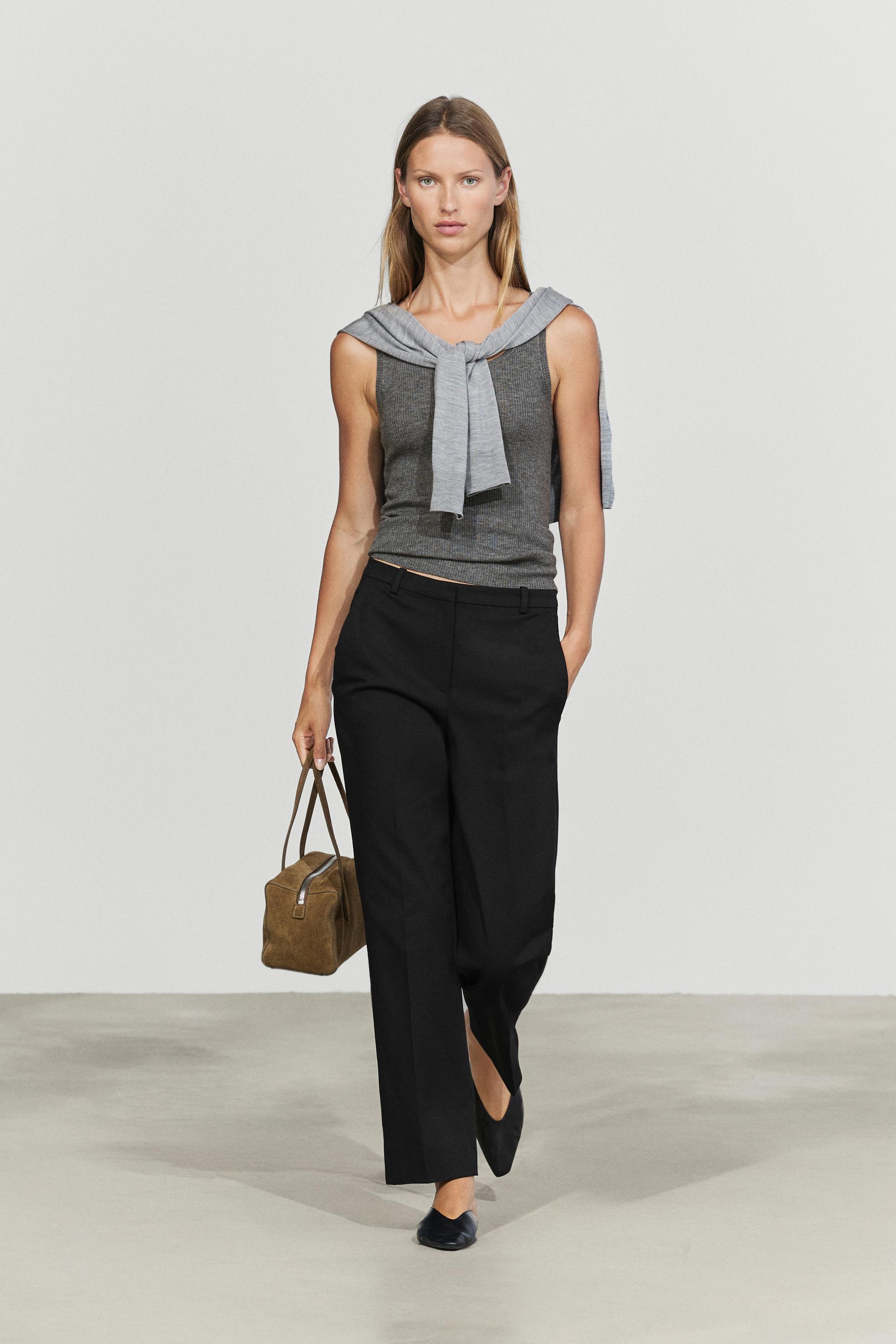 Straight stretch trousers - BLACK