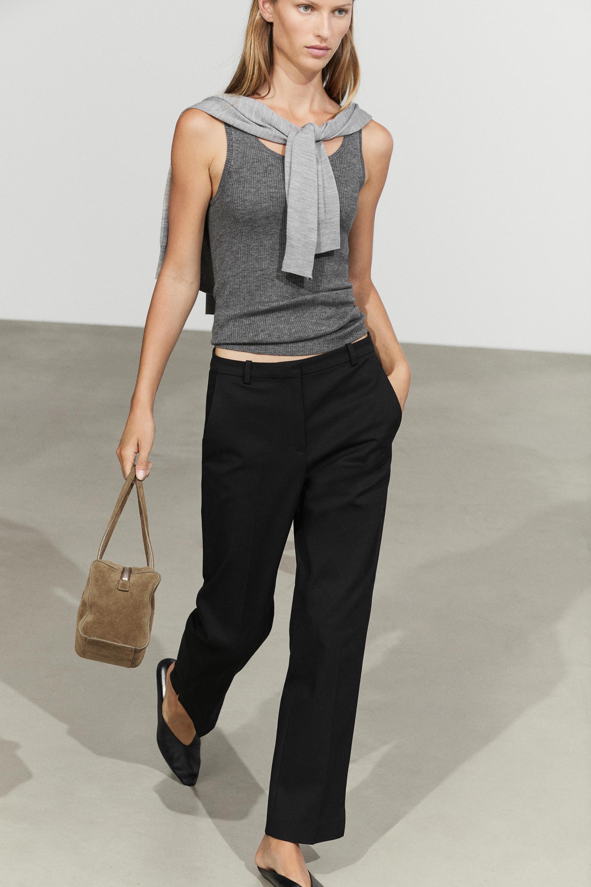 Straight stretch trousers - BLACK