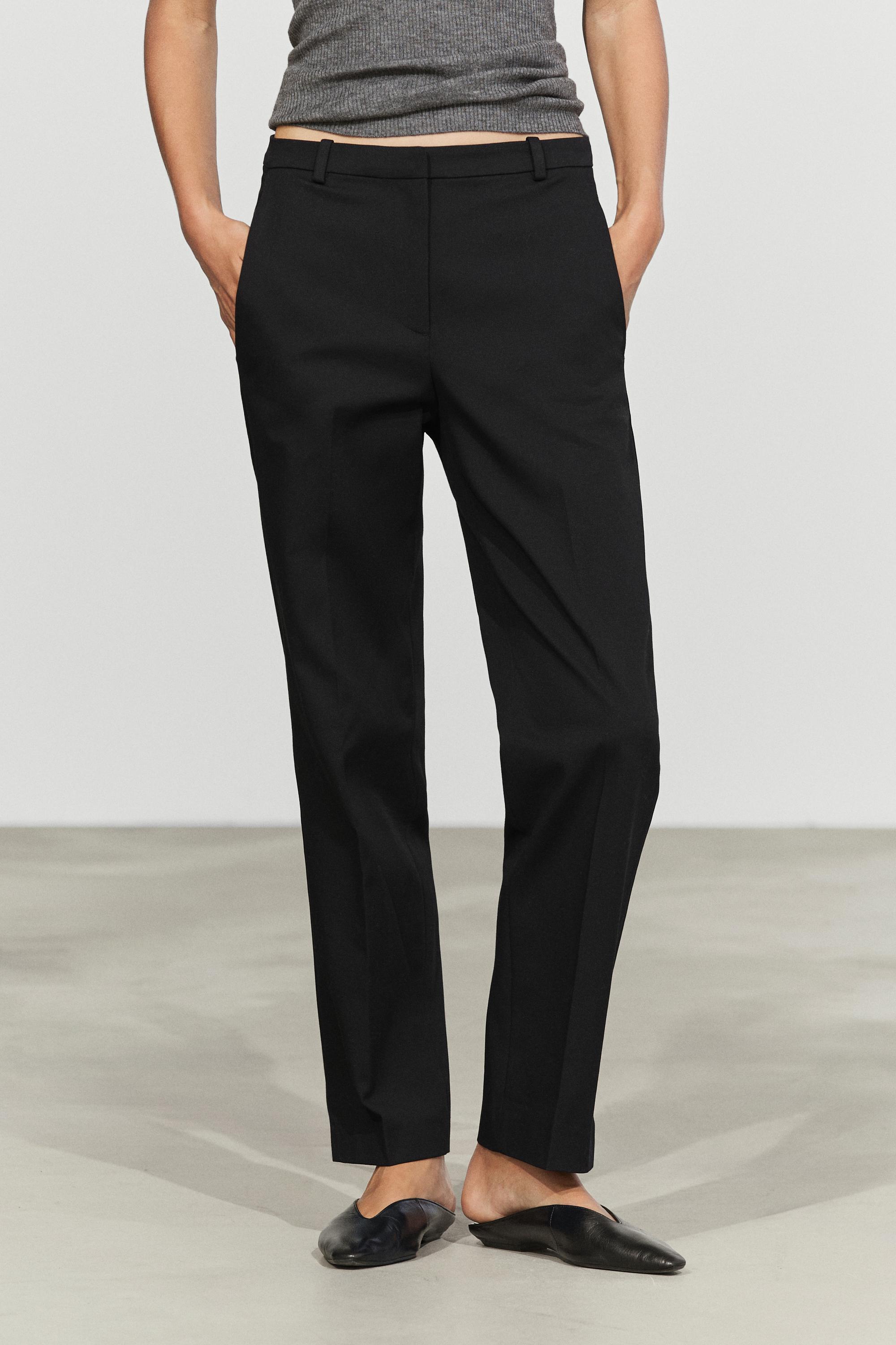 Straight stretch trousers - BLACK