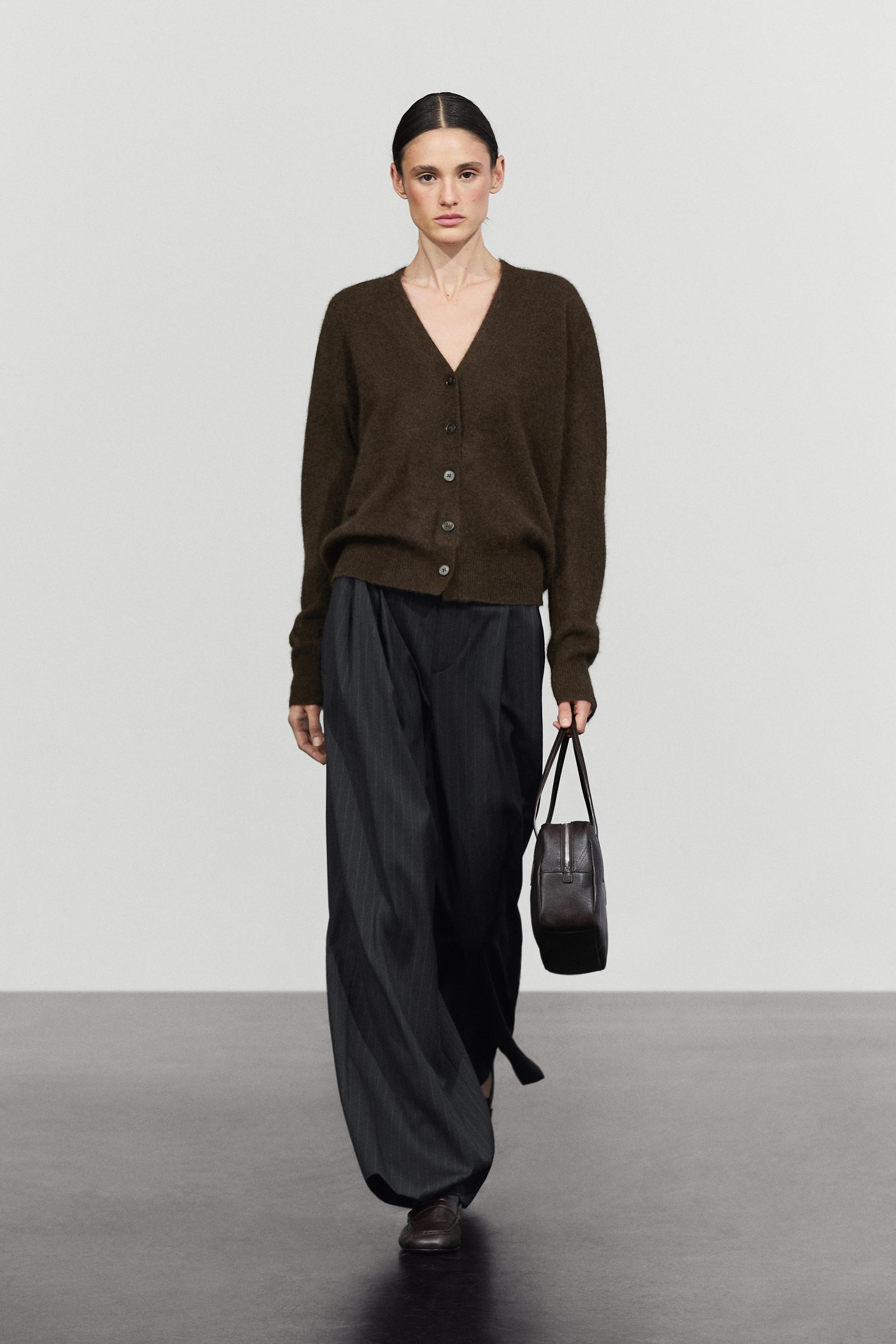 Pinstripe wool suit pants - NAVY BLUE