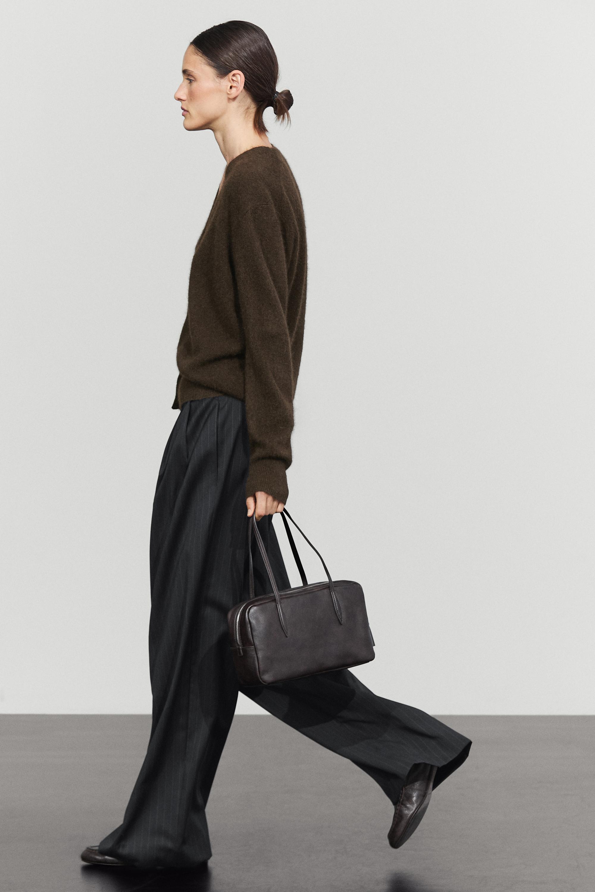 Pinstripe wool suit pants - NAVY BLUE