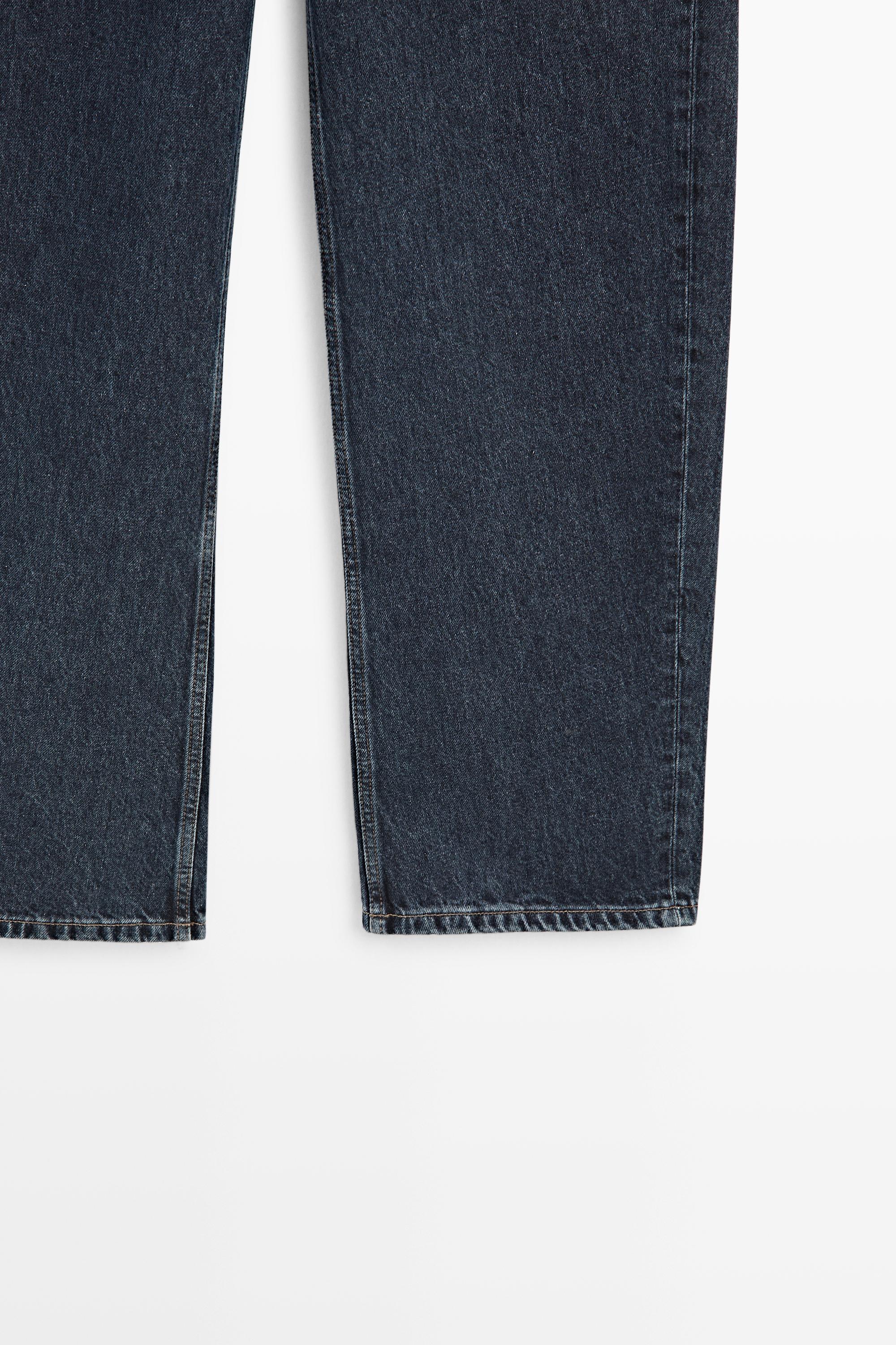 Mid-waist barrel fit jeans - DARK BLUE