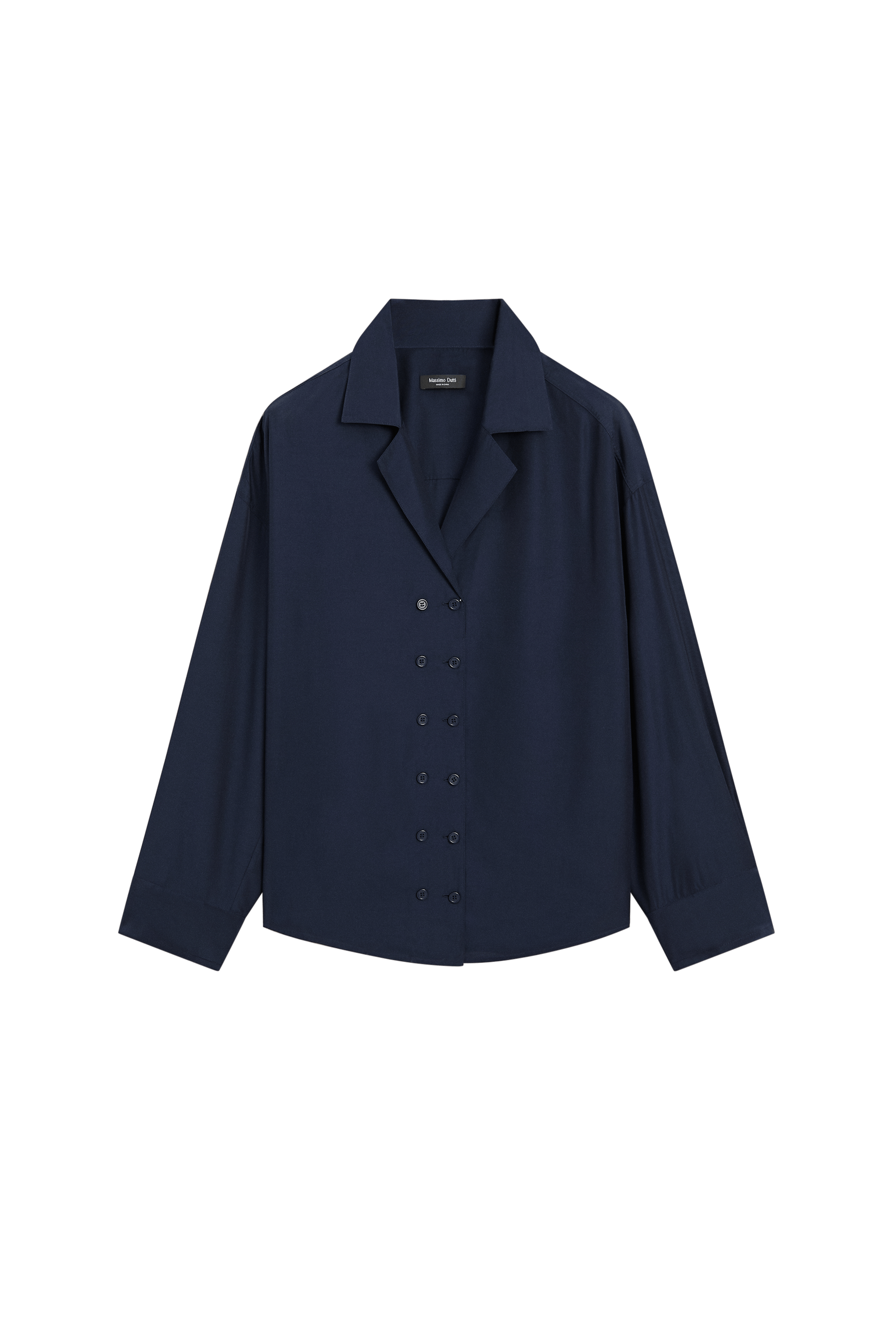 Flowing double-breasted shirt - Dark Blue