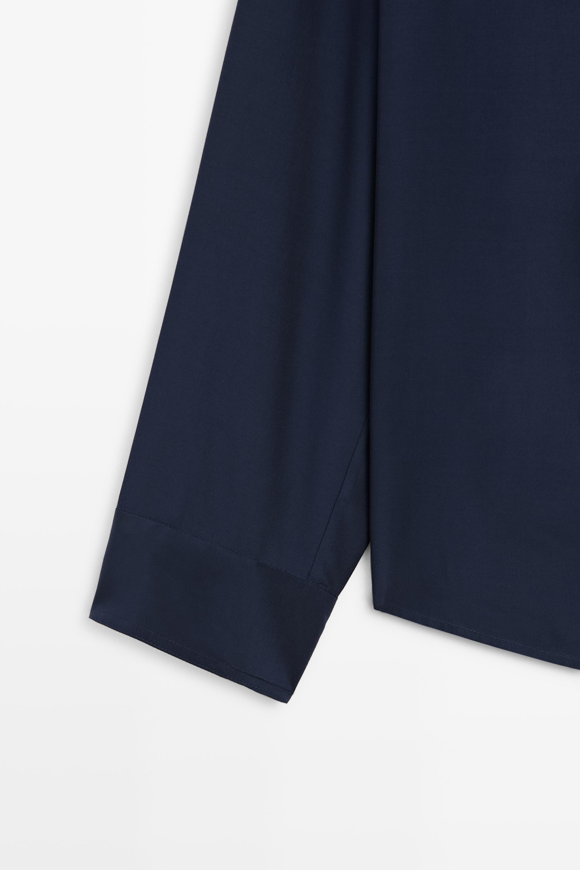 Flowing double-breasted shirt - Dark Blue