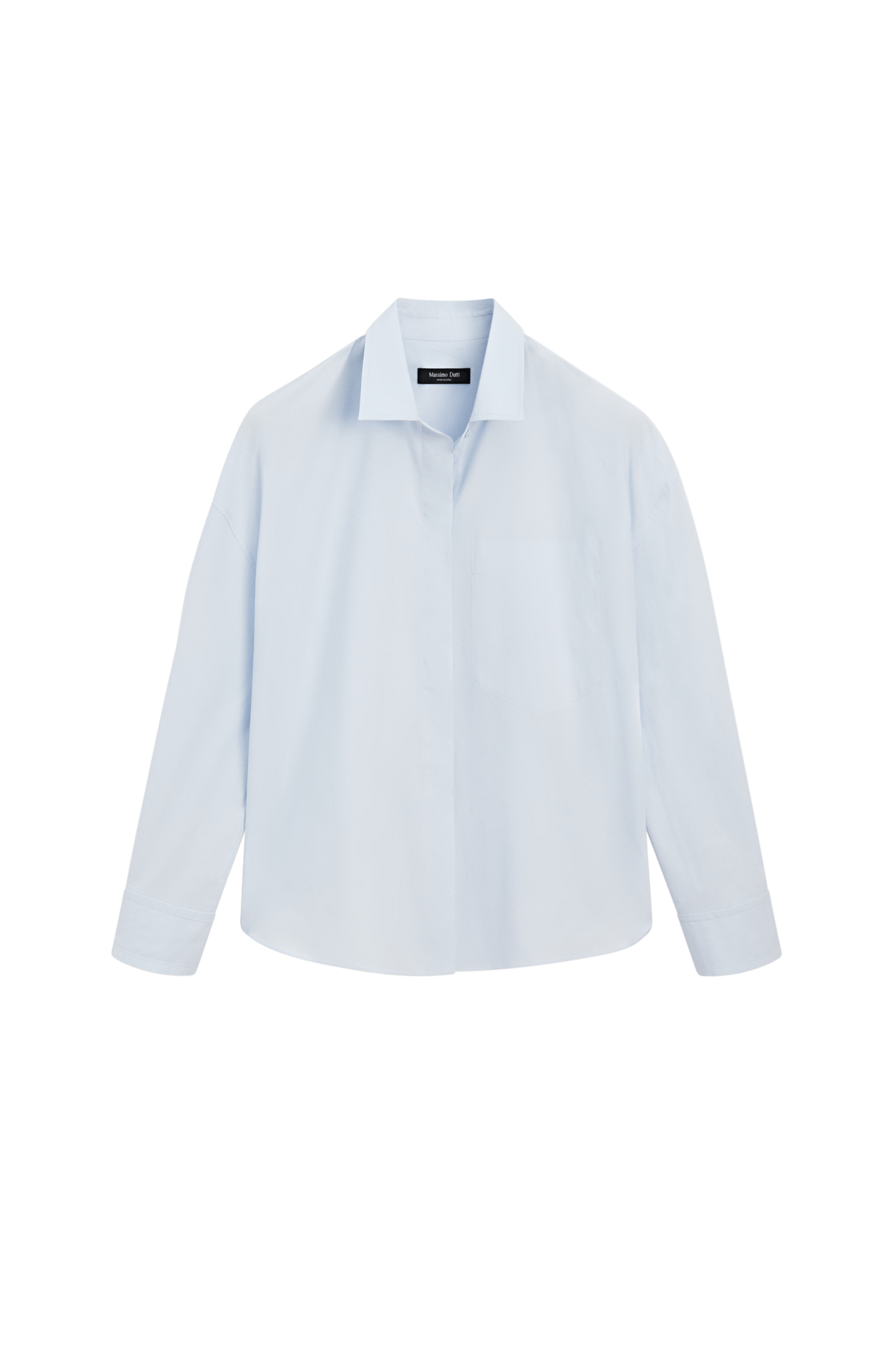 100% cotton shirt with pocket detail - SKY BLUE