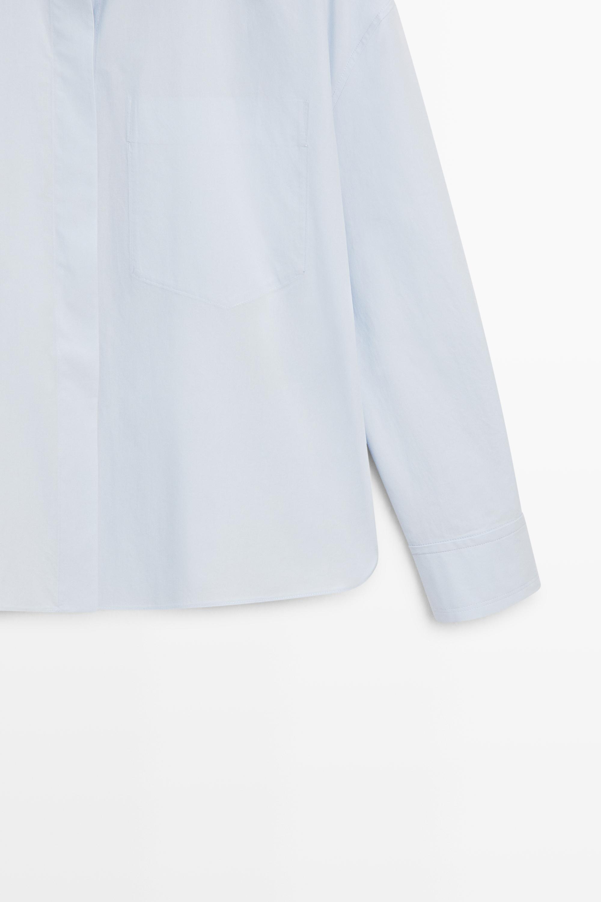 100% cotton shirt with pocket detail - SKY BLUE