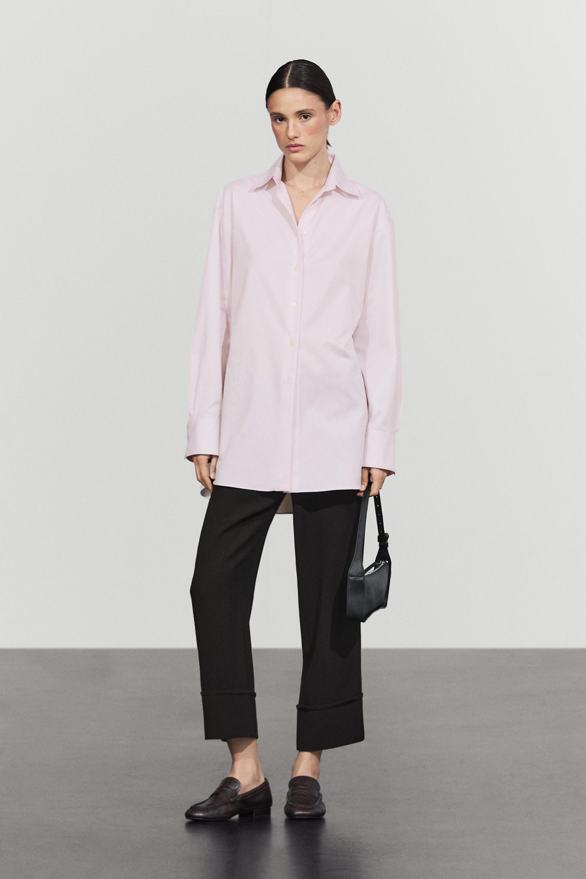 100% cotton poplin shirt - PINK