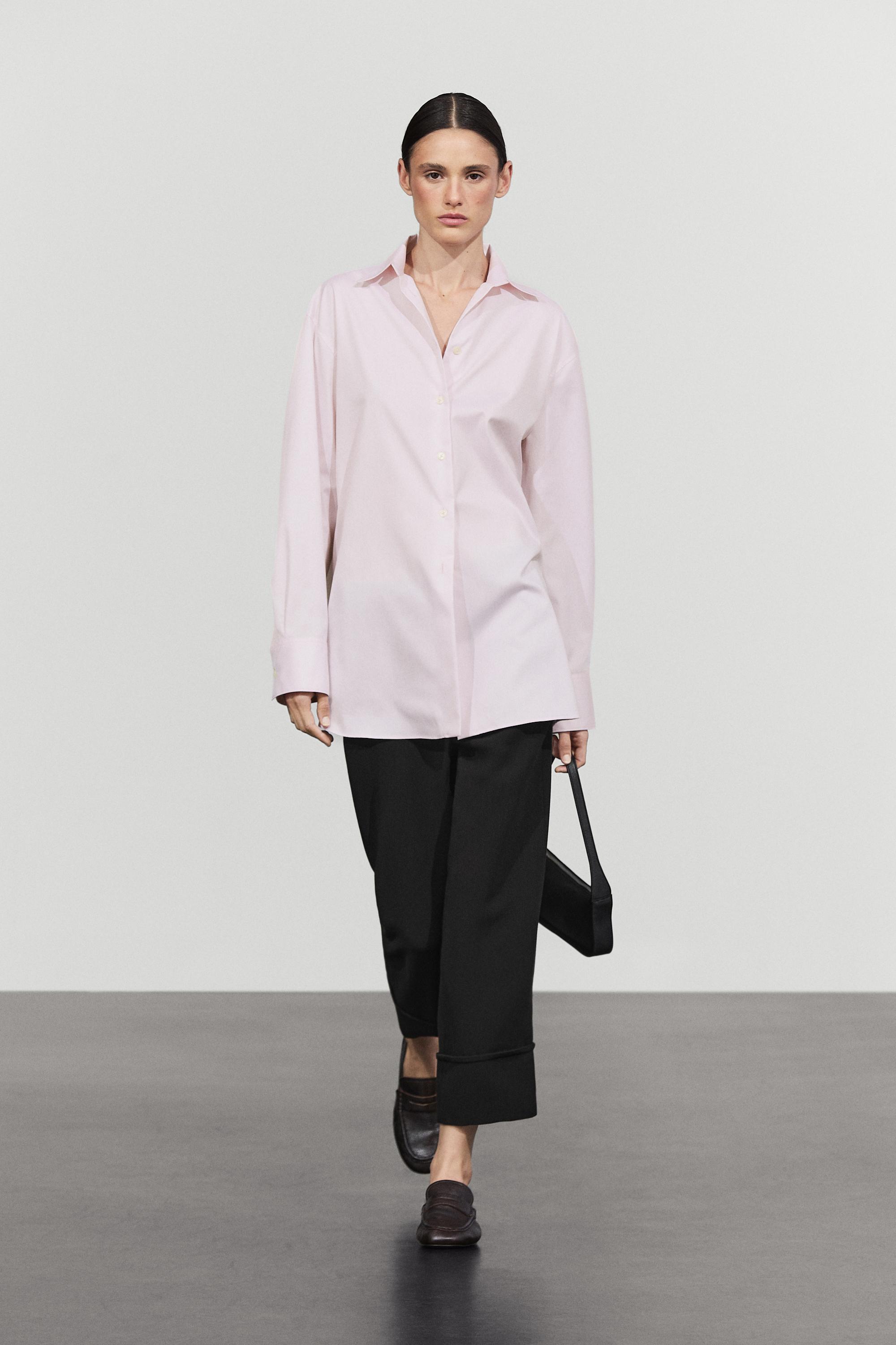 100% cotton poplin shirt - PINK