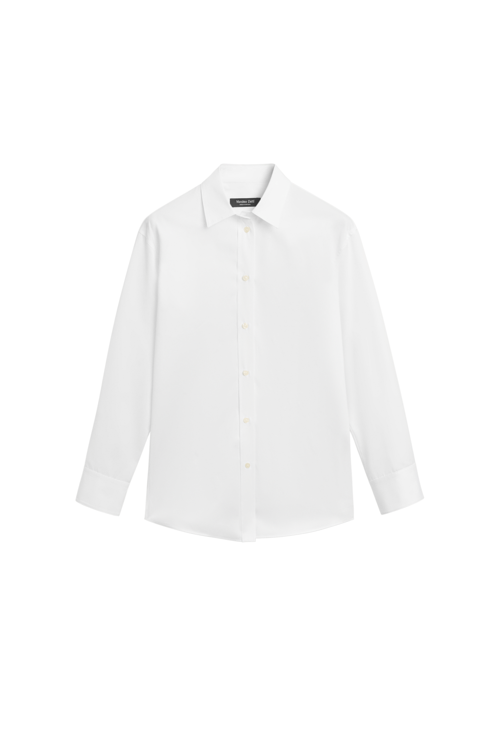 Oversize 100% cotton poplin shirt - WHITE