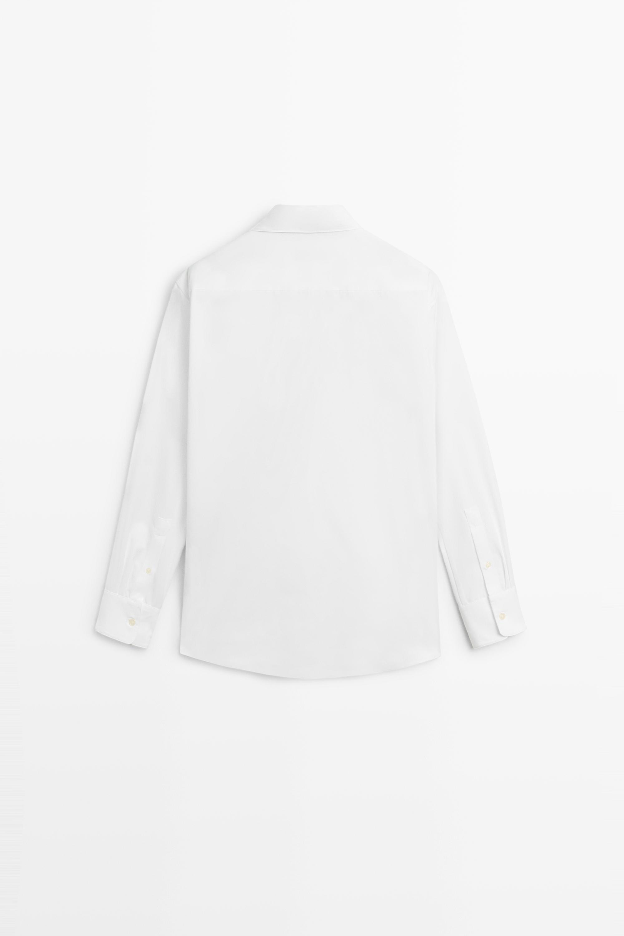 Oversize 100% cotton poplin shirt - WHITE
