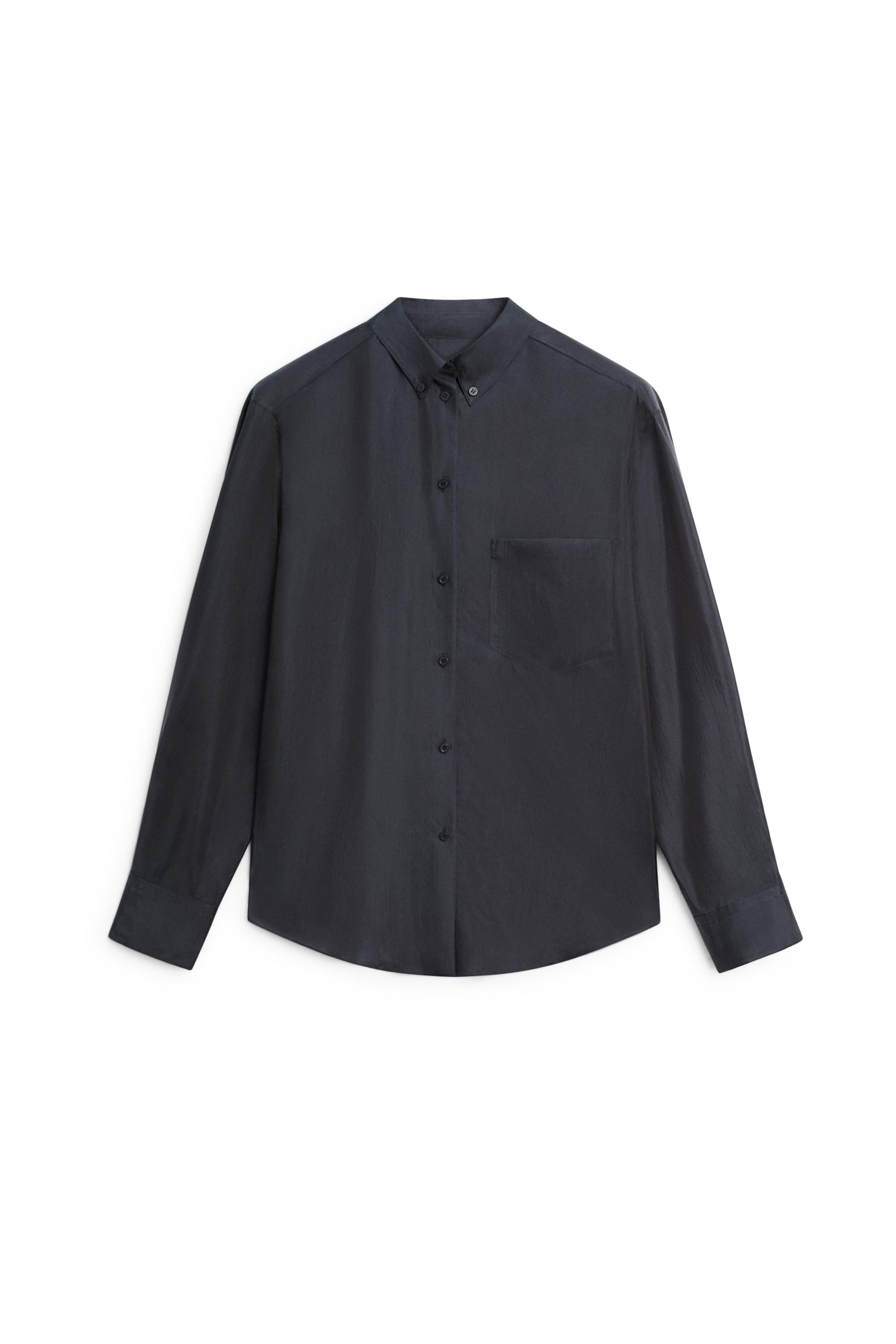 Flowing shirt with pocket detail - NAVY BLUE
