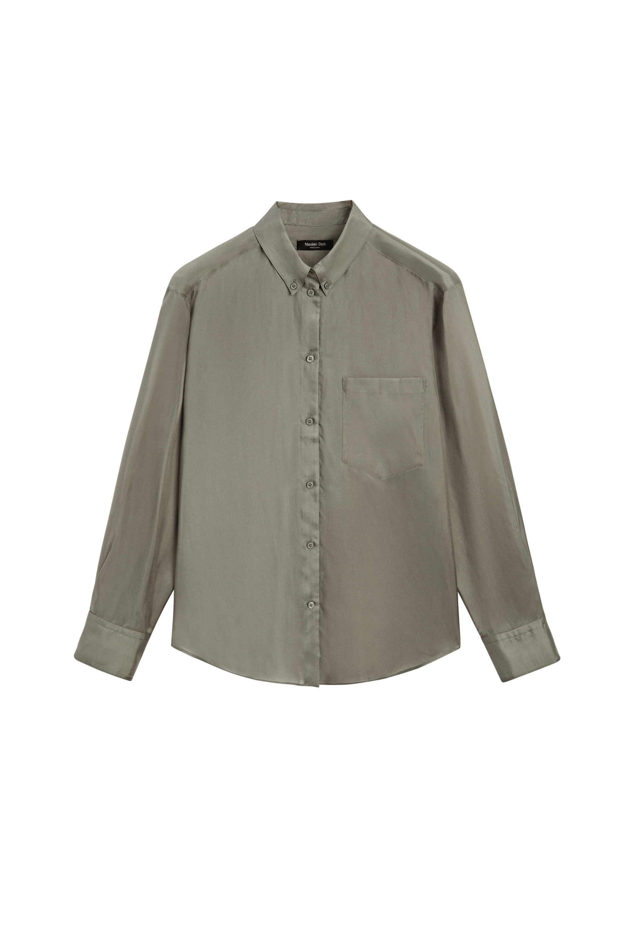 Flowing shirt with pocket detail - Greyish green