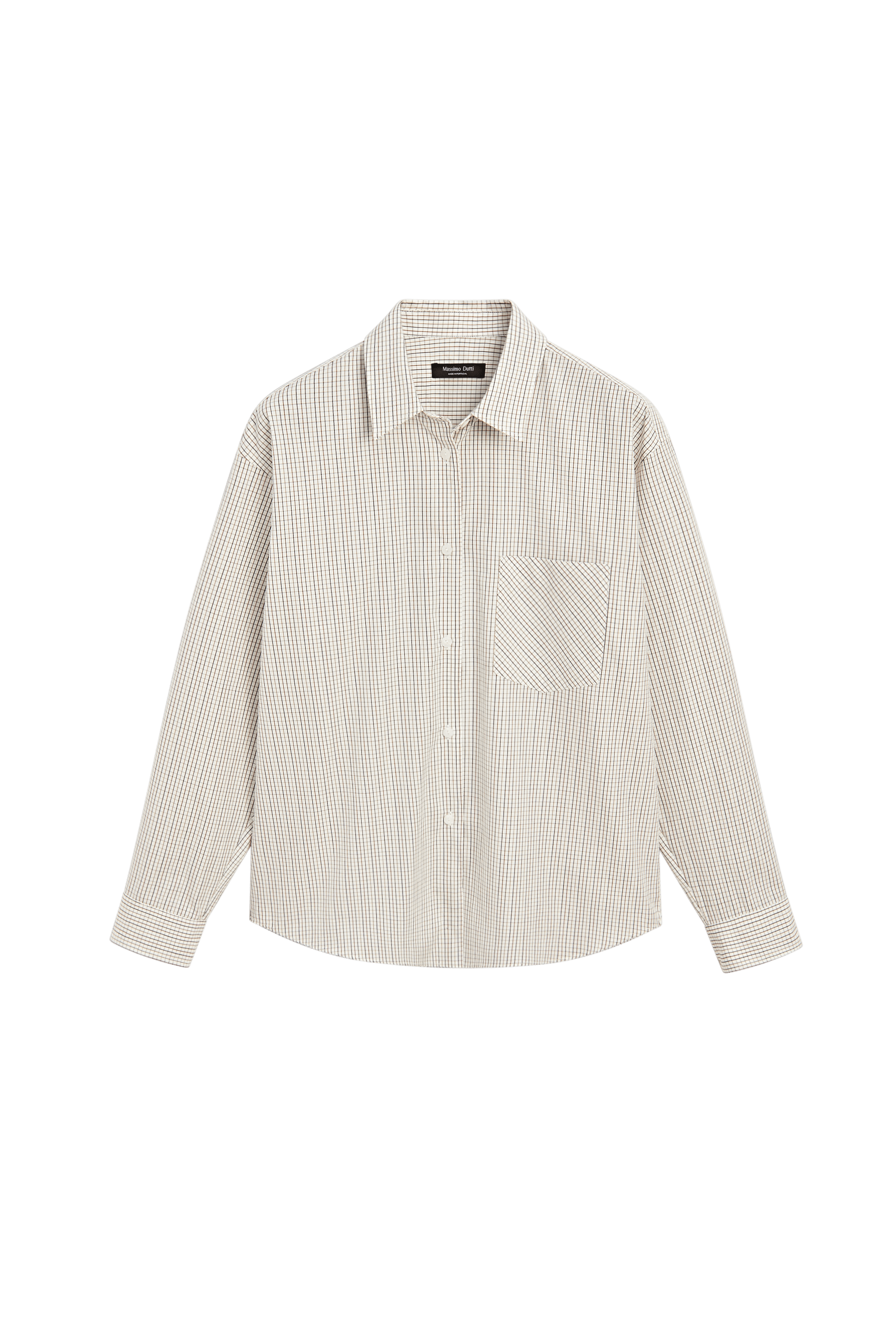 100% Cotton Check Shirt - WHITE